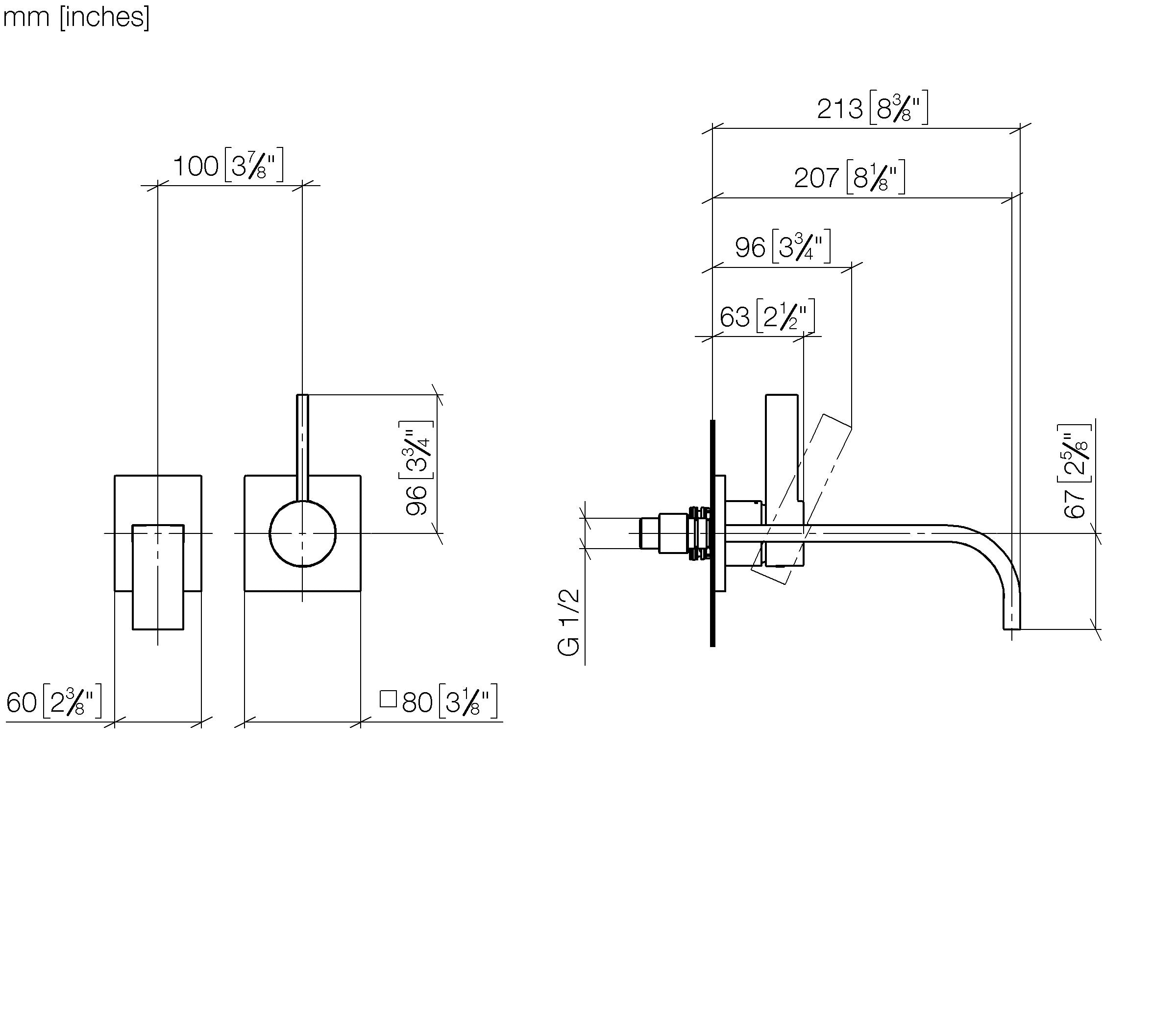 Mem Wall Mounted Single Lever Basin Mixer Without Pop Up Waste Chrome III