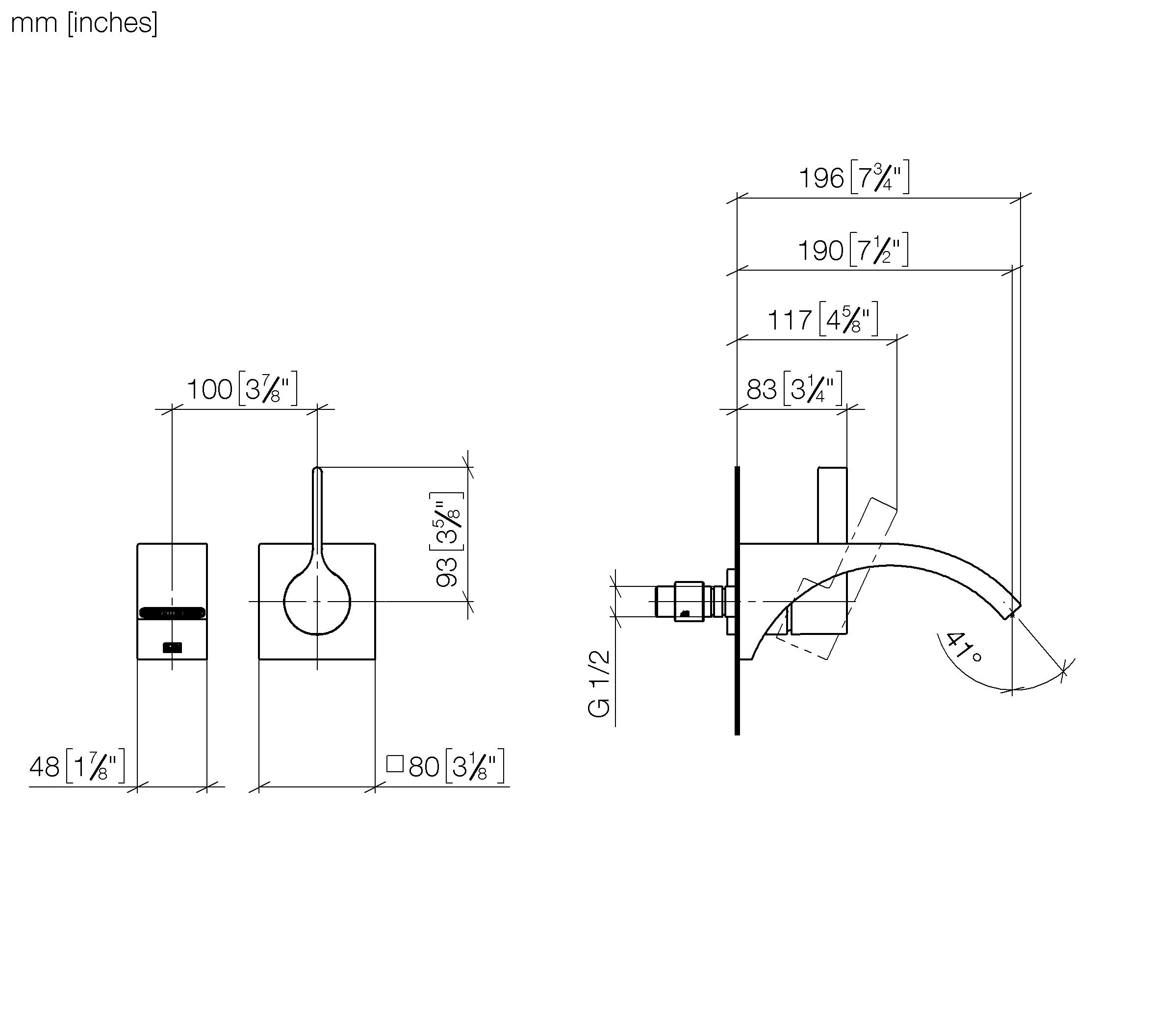 Cyo Wall Mounted Single Lever Basin Mixer Without Pop Up Waste Chrome II