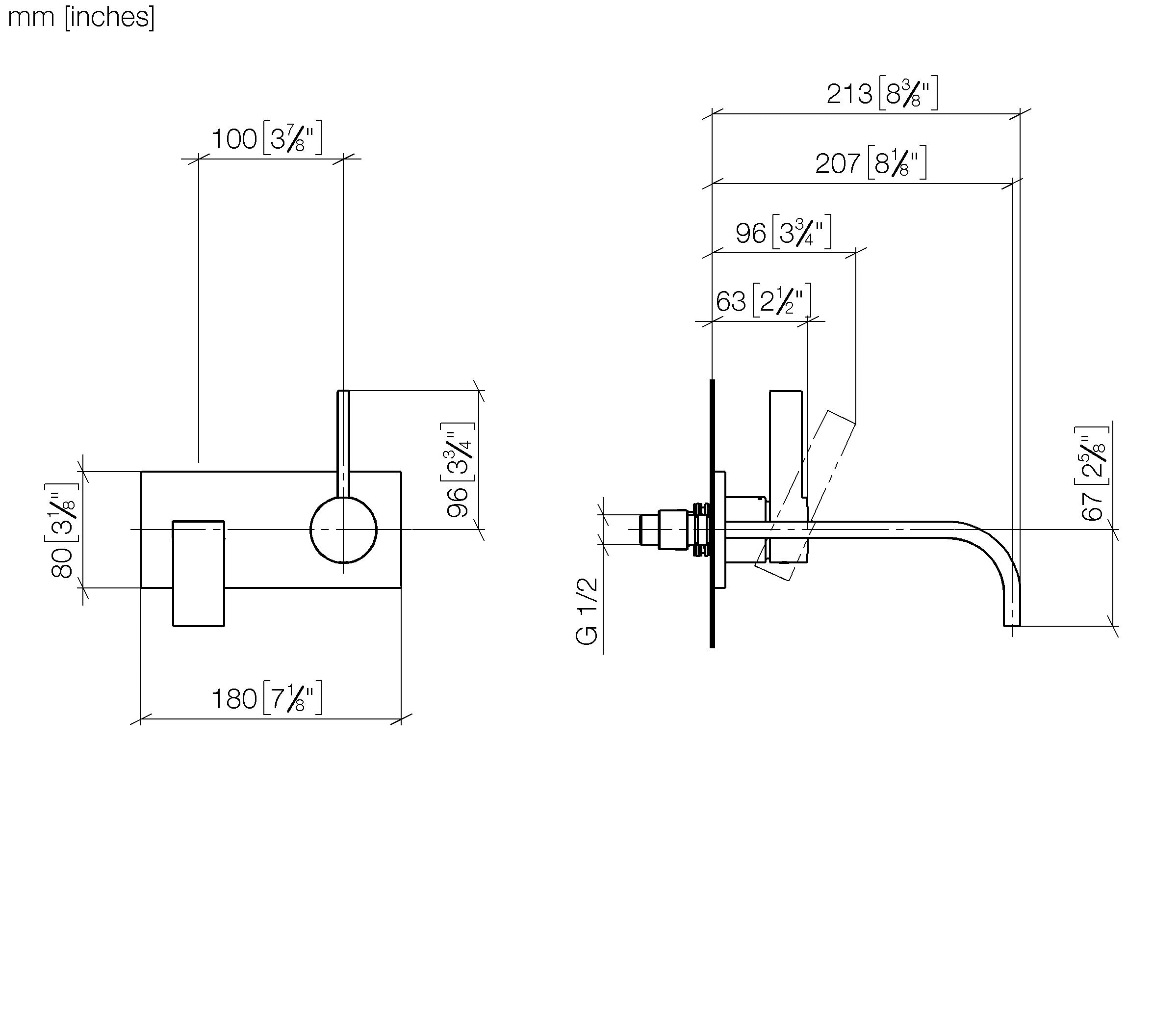 Mem Wall Mounted Single Lever Basin Mixer With Cover Plate Without Pop Up Waste Chrome