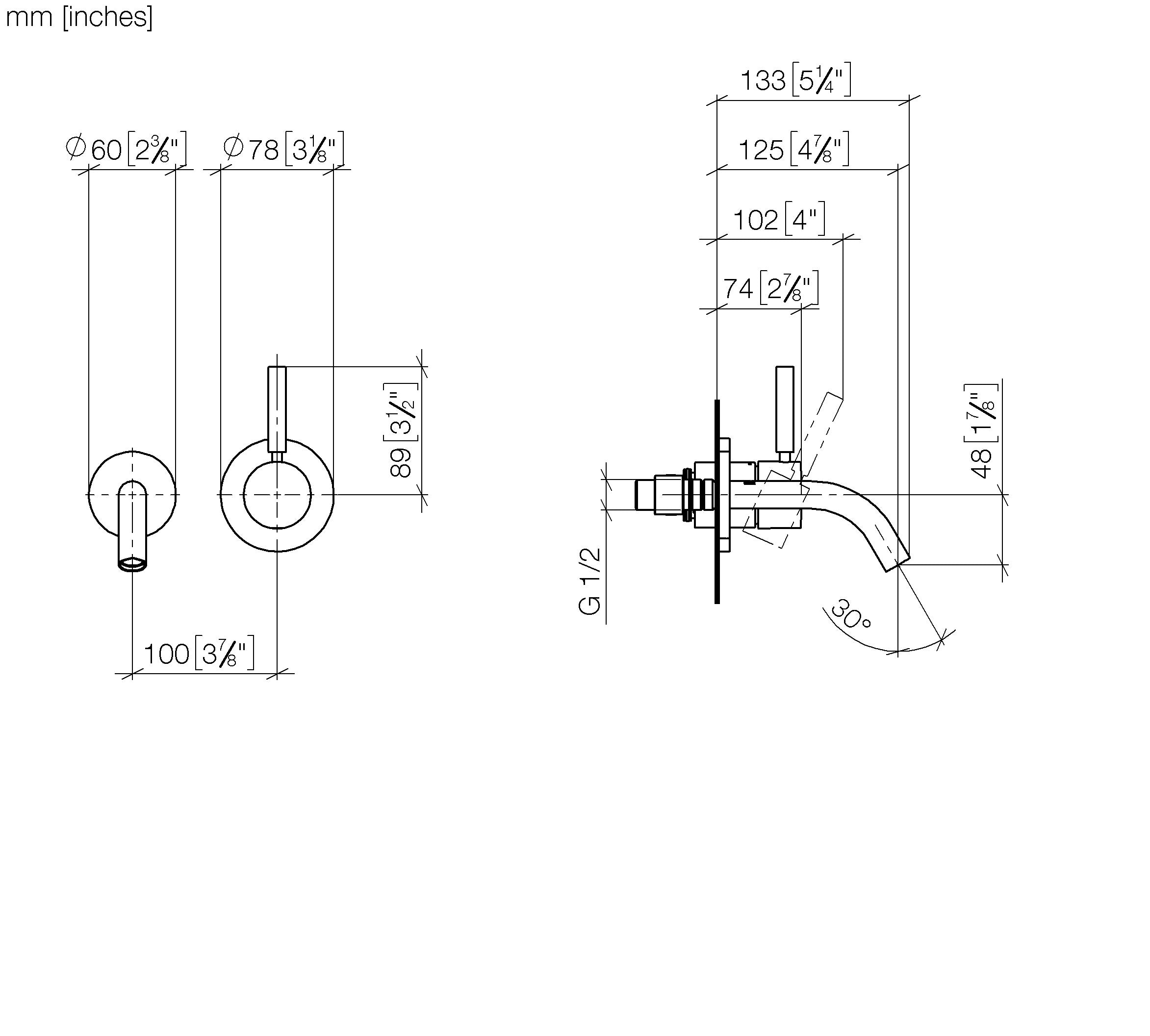 Meta Wall Mounted Single Lever Basin Mixer Without Pop Up Waste Chrome IV
