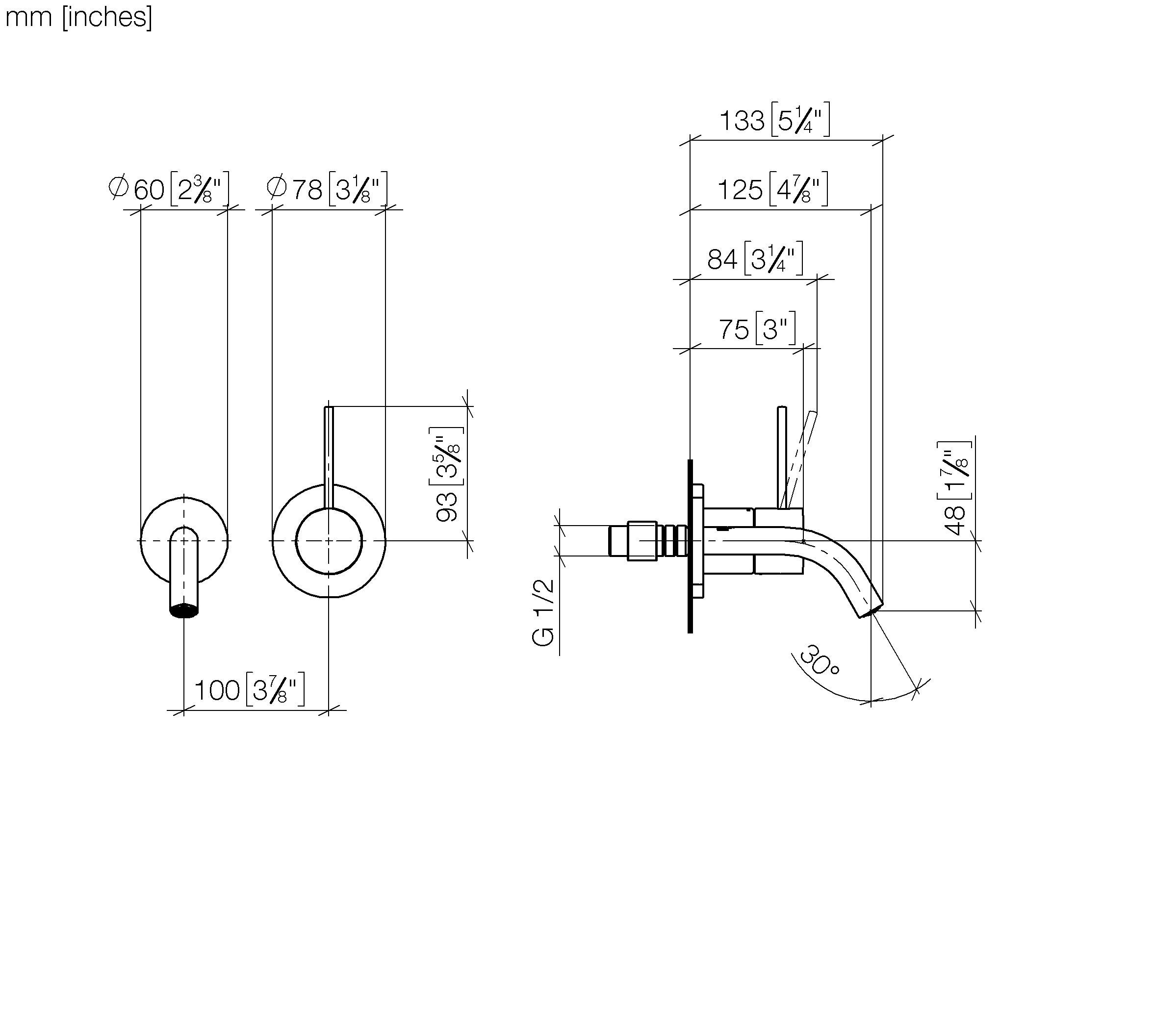Meta Meta Slim Wall Mounted Single Lever Basin Mixer Without Pop Up Waste Chrome III
