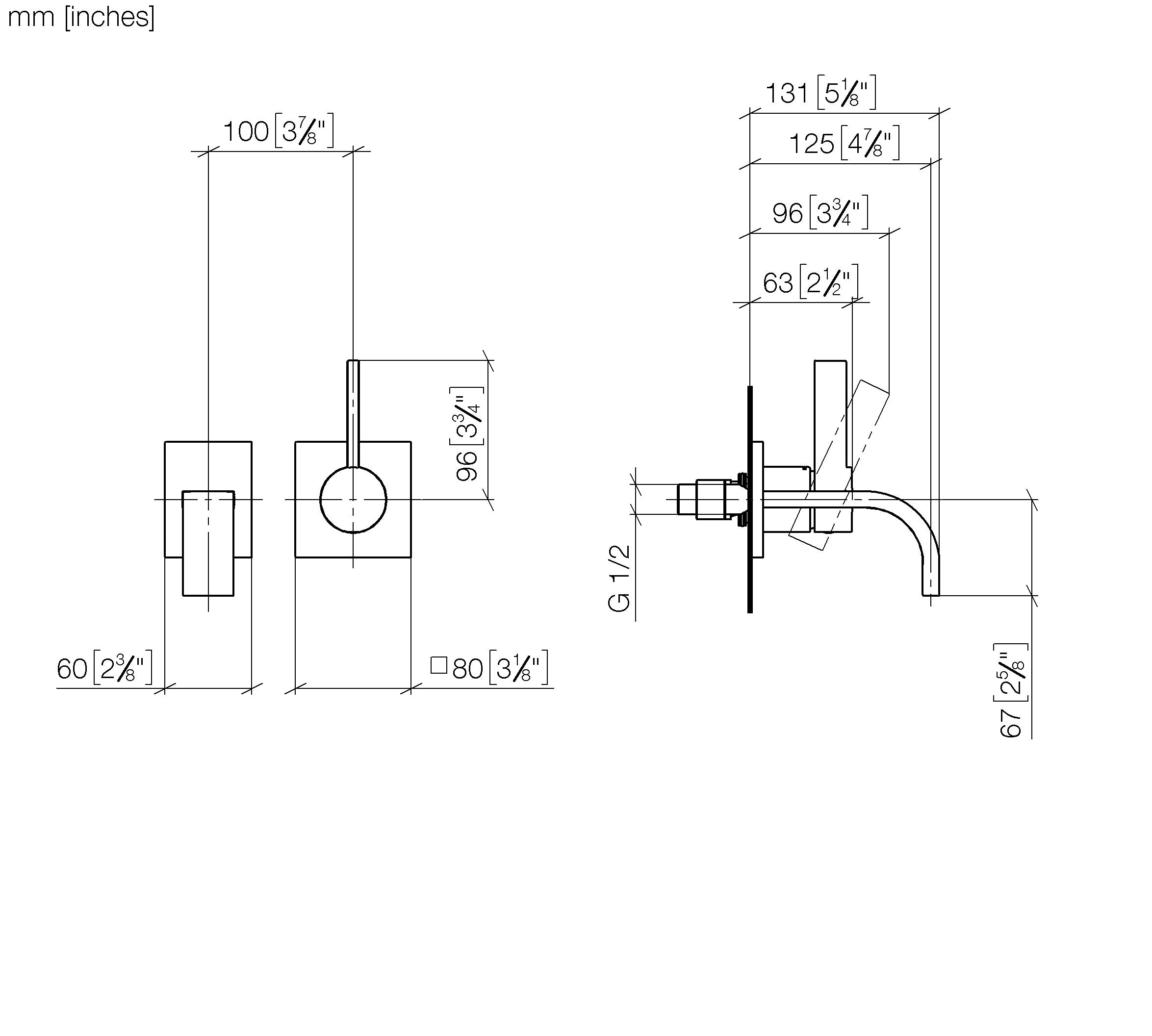 Mem Wall Mounted Single Lever Basin Mixer Without Pop Up Waste Chrome V