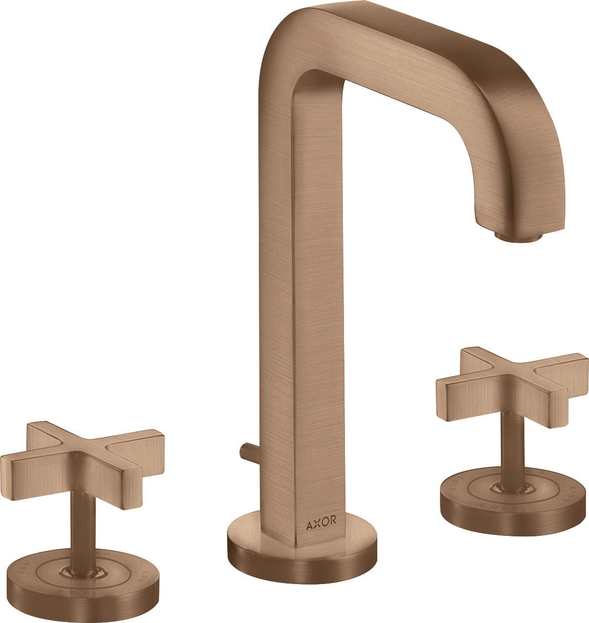 AXOR Citterio 3-hole basin mixer 170 with spout 140 mm, cross handles, escutcheons and pop-up waste