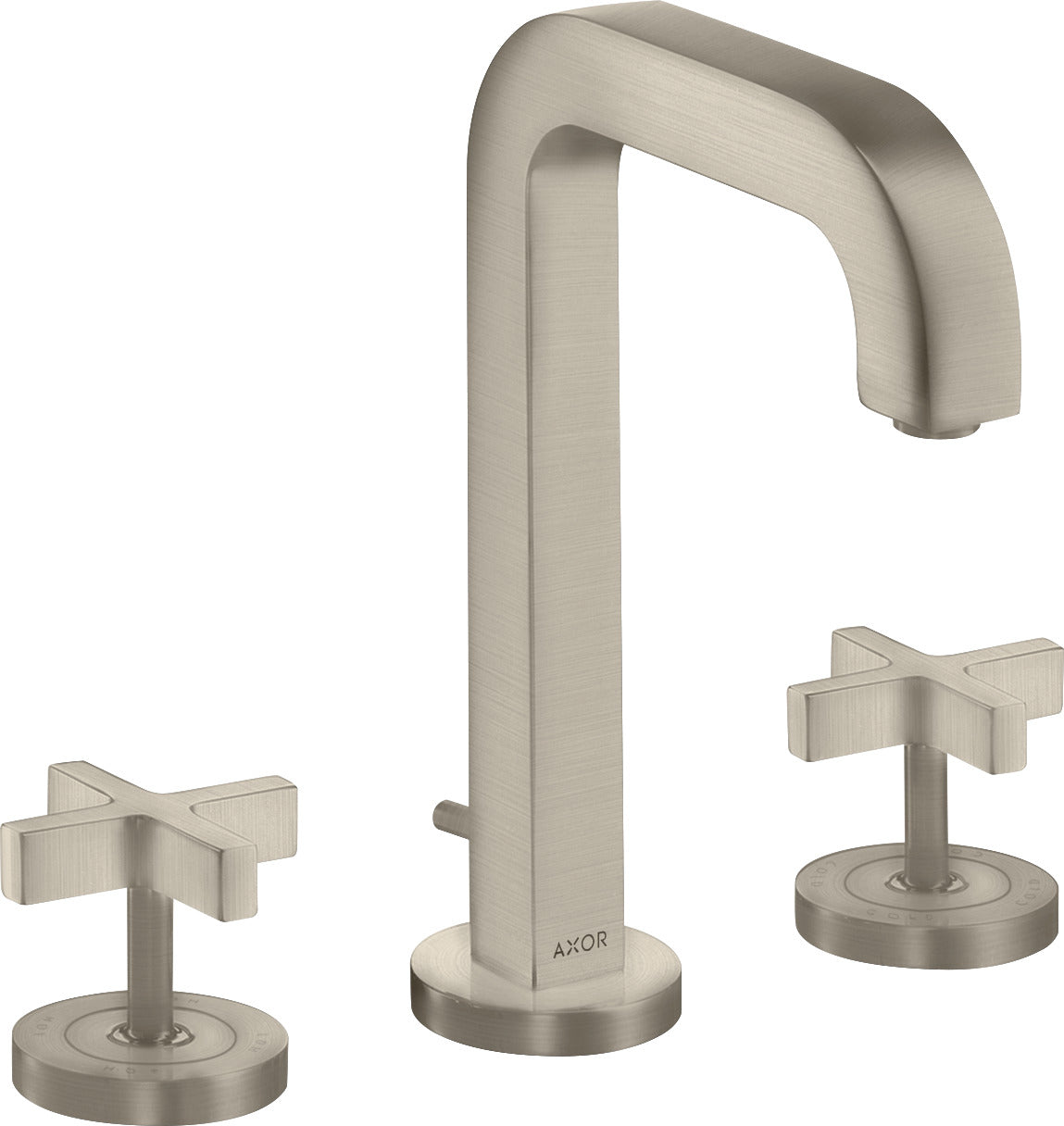 AXOR Citterio 3-hole basin mixer 170 with spout 140 mm, cross handles, escutcheons and pop-up waste