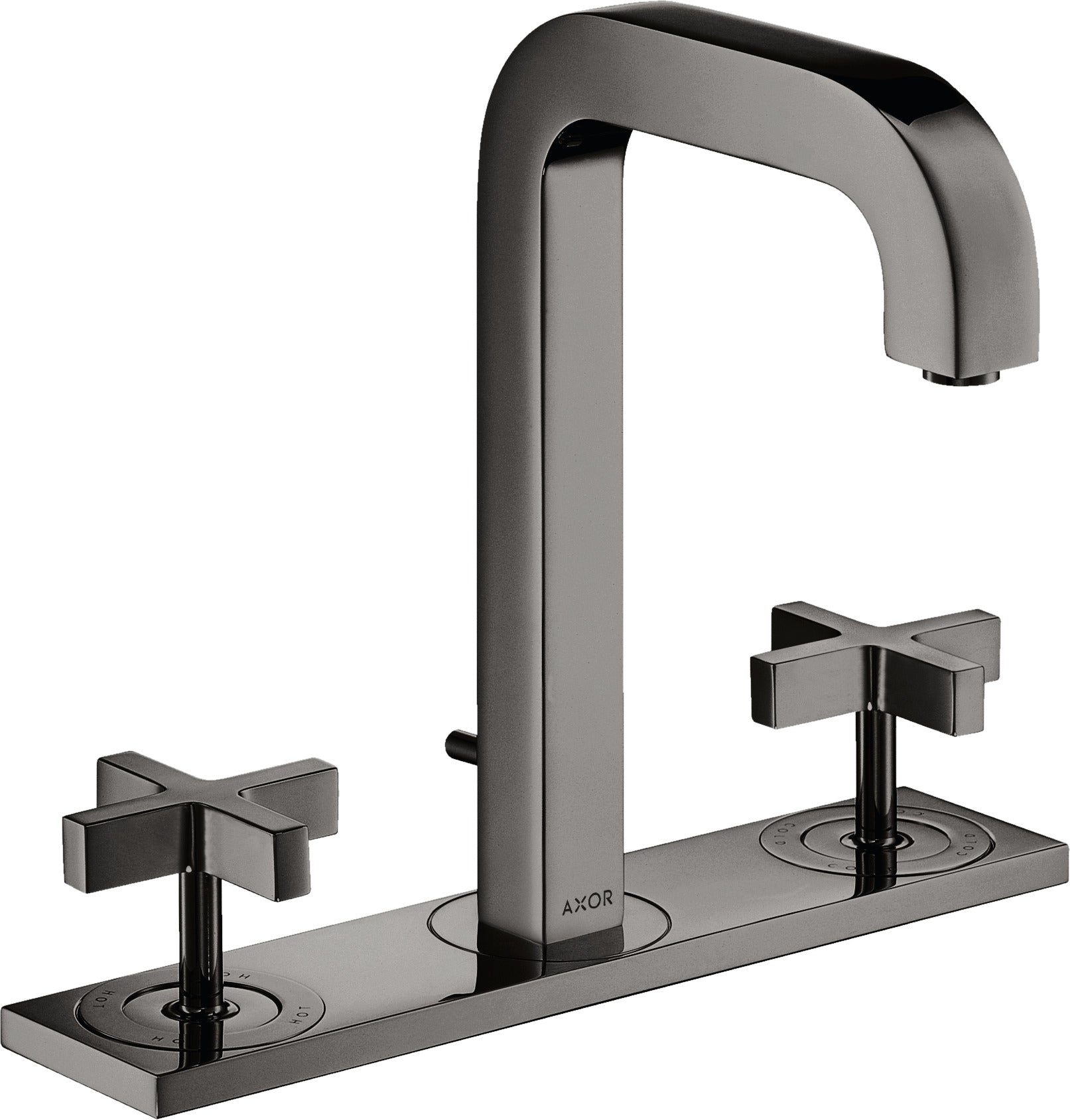 AXOR Citterio 3-hole basin mixer 170 with spout 140 mm, cross handles, plate and pop-up waste