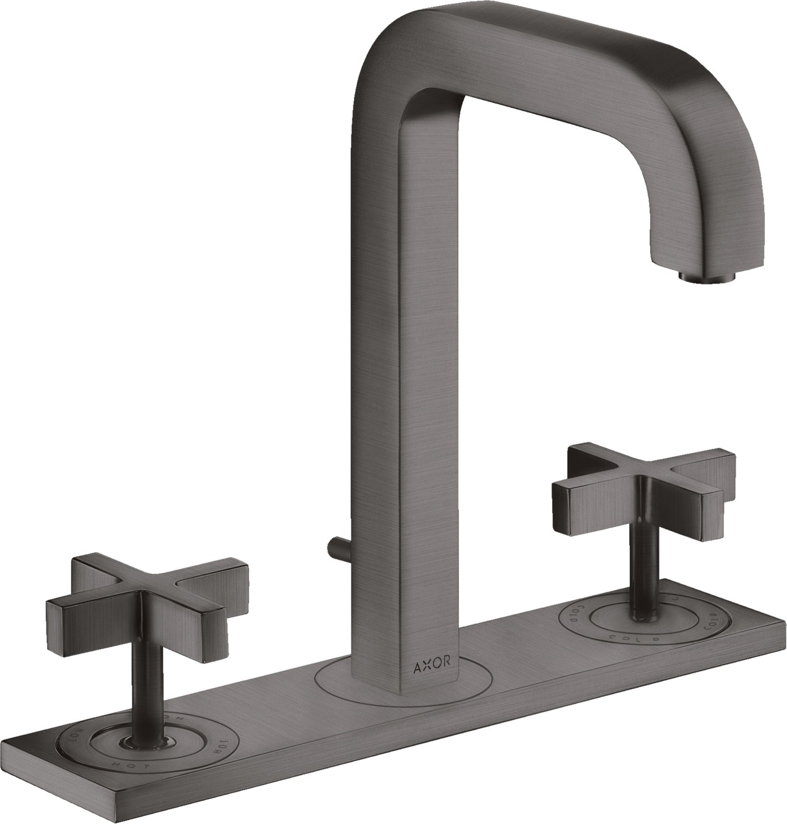 AXOR Citterio 3-hole basin mixer 170 with spout 140 mm, cross handles, plate and pop-up waste