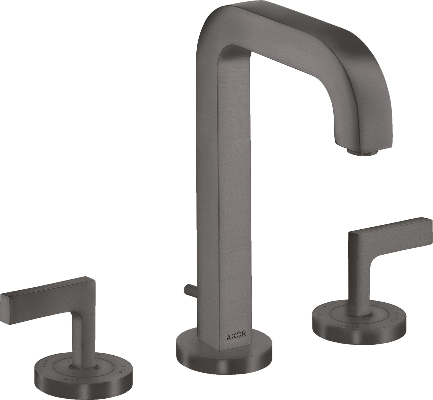 AXOR Citterio 3-hole basin mixer 170 with spout 140 mm, lever handles, escutcheons and pop-up waste
