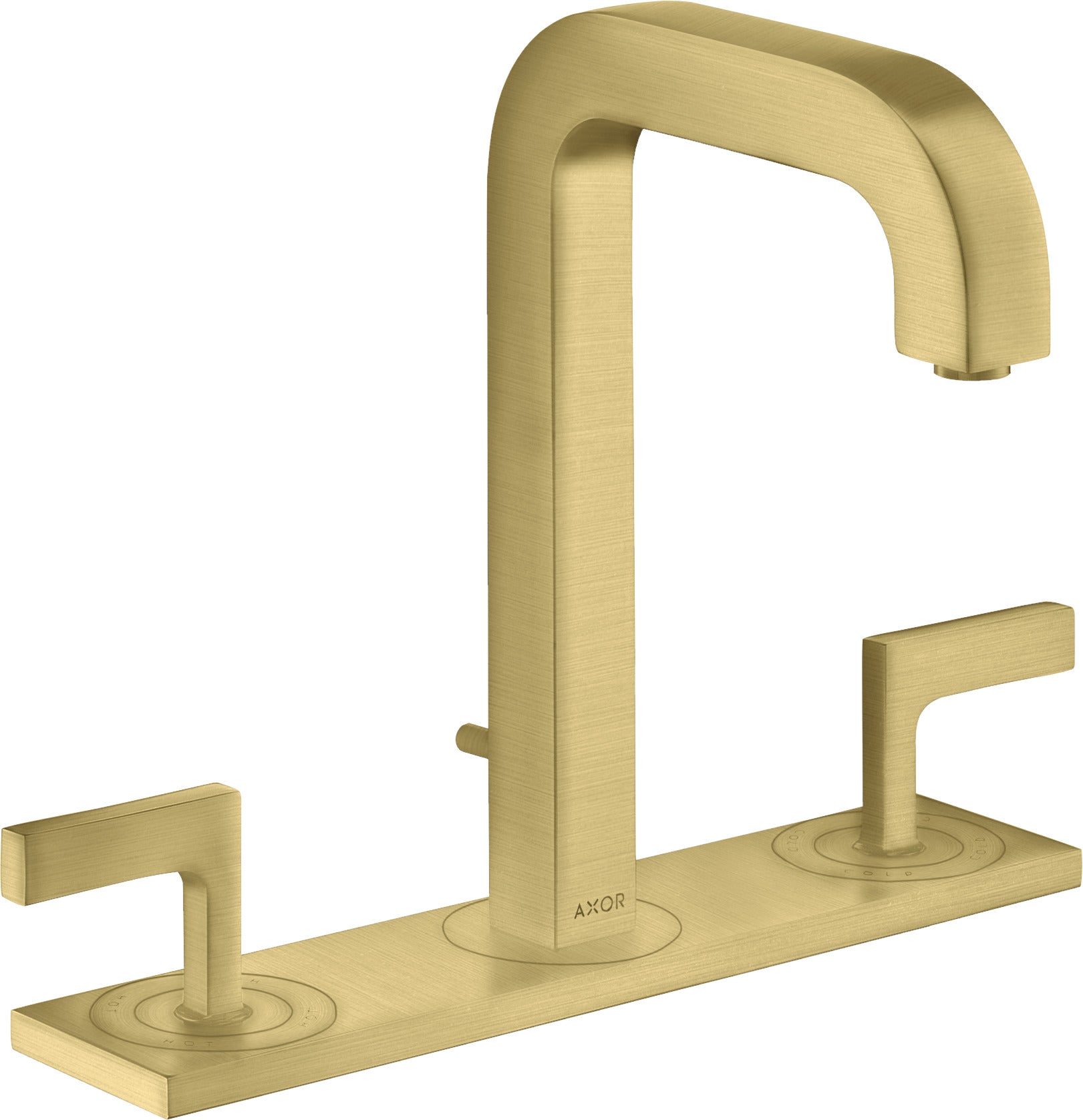 AXOR Citterio 3-hole basin mixer 170 with spout 140 mm, lever handles, plate and pop-up waste