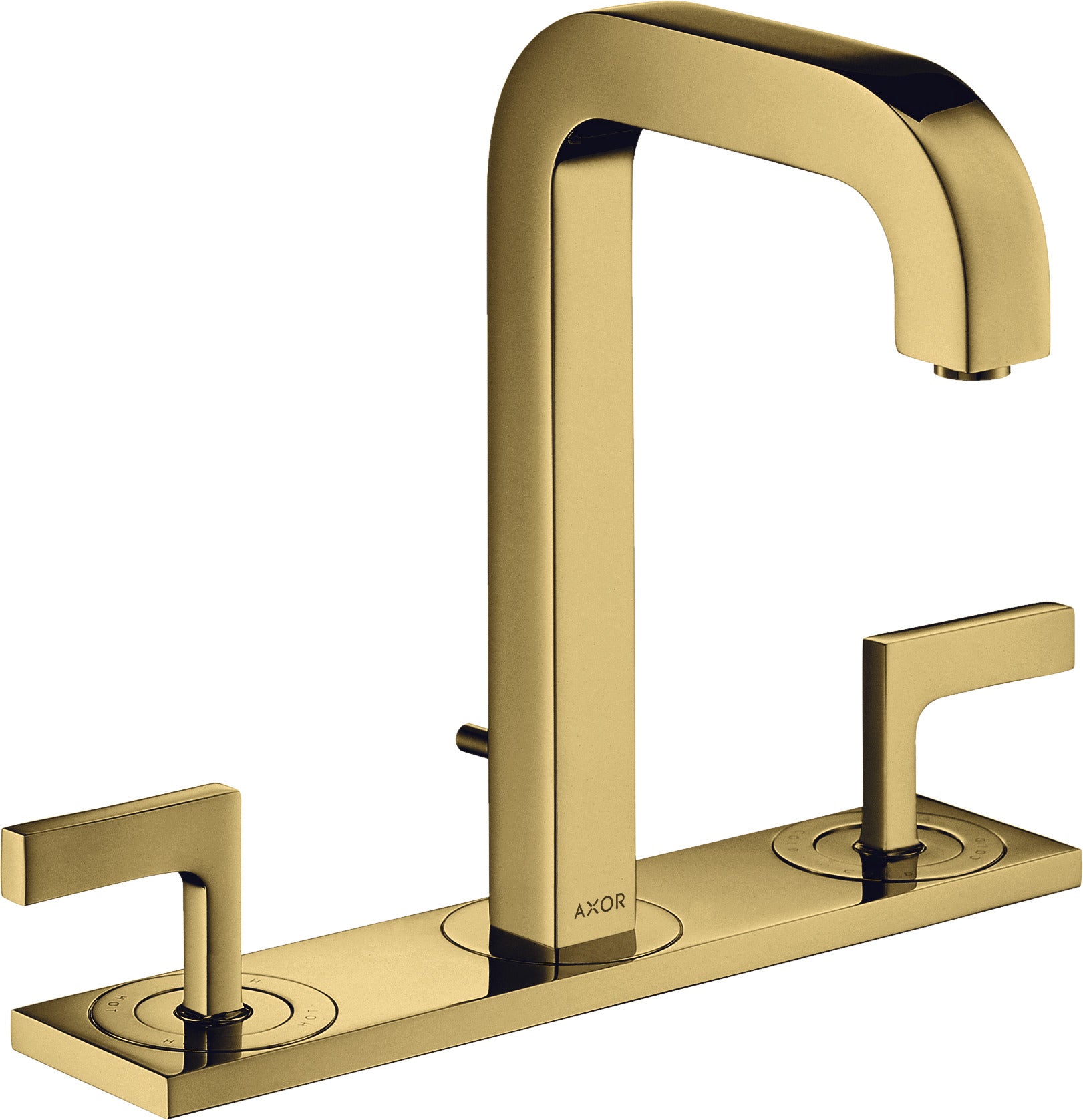 AXOR Citterio 3-hole basin mixer 170 with spout 140 mm, lever handles, plate and pop-up waste