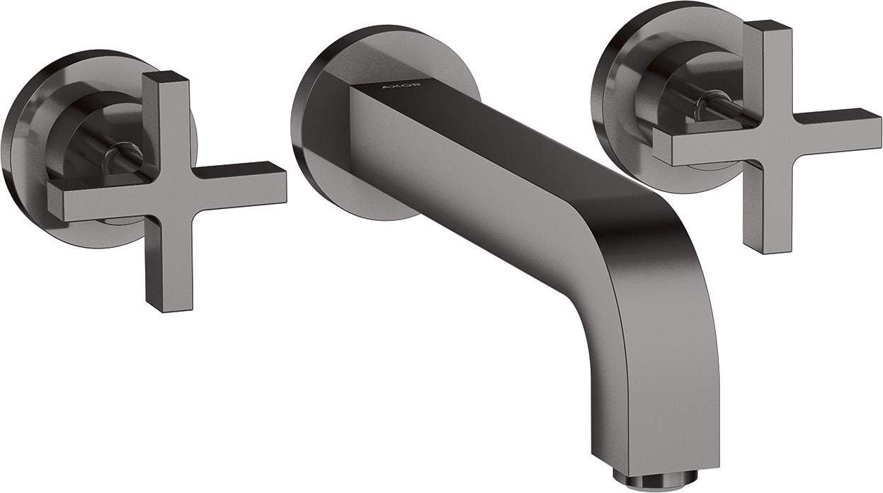 AXOR Citterio 3-hole basin mixer for concealed installation wall-mounted with spout 222 mm, cross handles and escutcheons