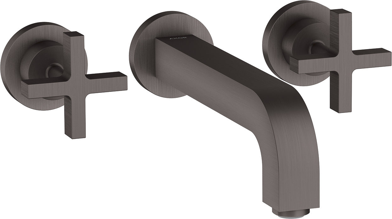 AXOR Citterio 3-hole basin mixer for concealed installation wall-mounted with spout 222 mm, cross handles and escutcheons