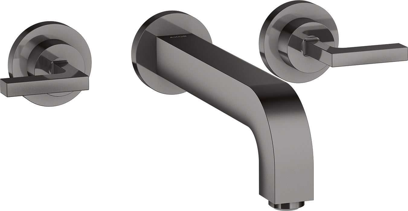 AXOR Citterio 3-hole basin mixer for concealed installation wall-mounted with spout 222 mm, lever handles and escutcheons