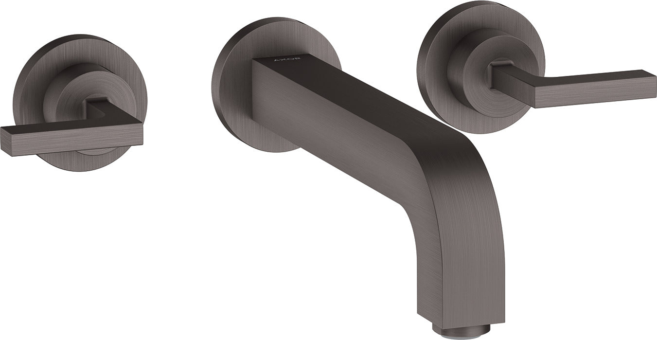 AXOR Citterio 3-hole basin mixer for concealed installation wall-mounted with spout 222 mm, lever handles and escutcheons