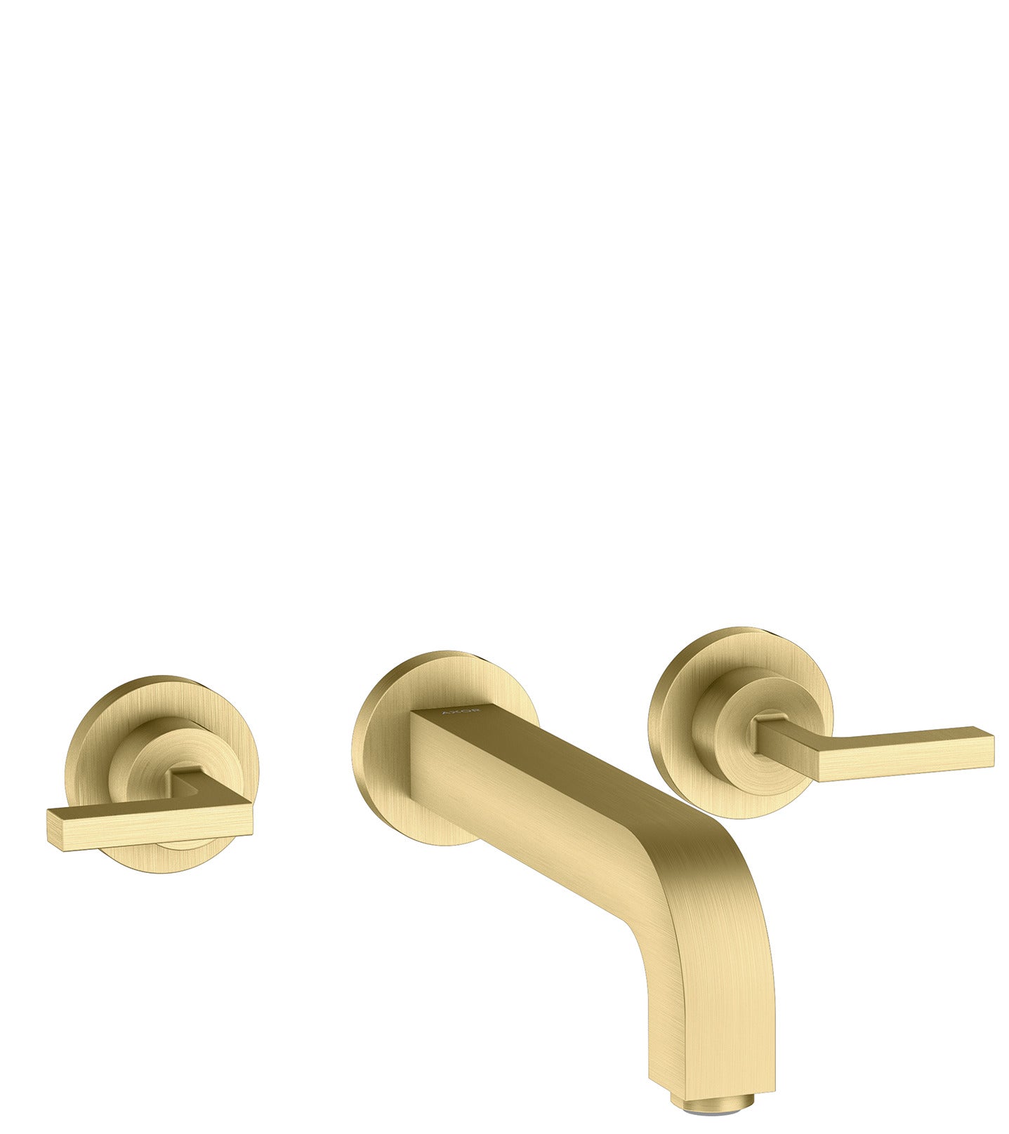AXOR Citterio 3-hole basin mixer for concealed installation wall-mounted with spout 222 mm, lever handles and escutcheons