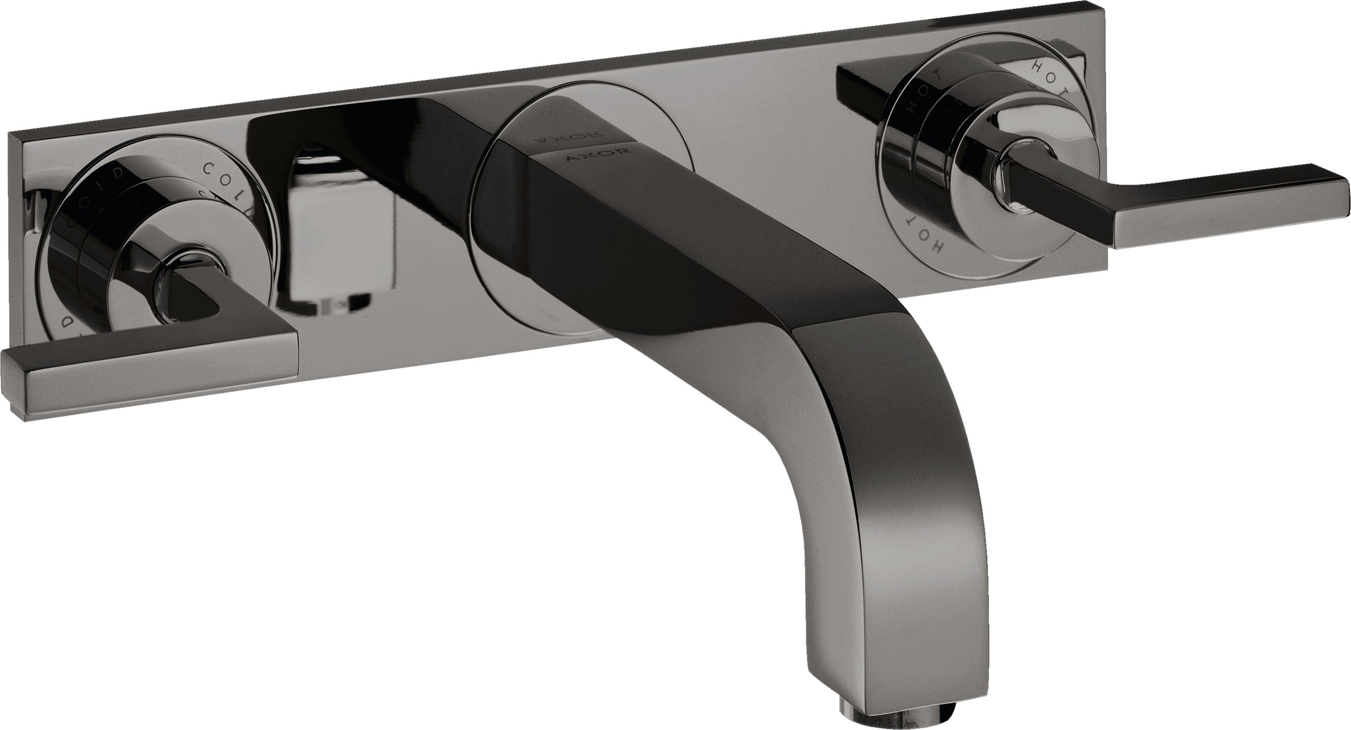AXOR Citterio 3-hole basin mixer for concealed installation wall-mounted with spout 226 mm, lever handles and plate