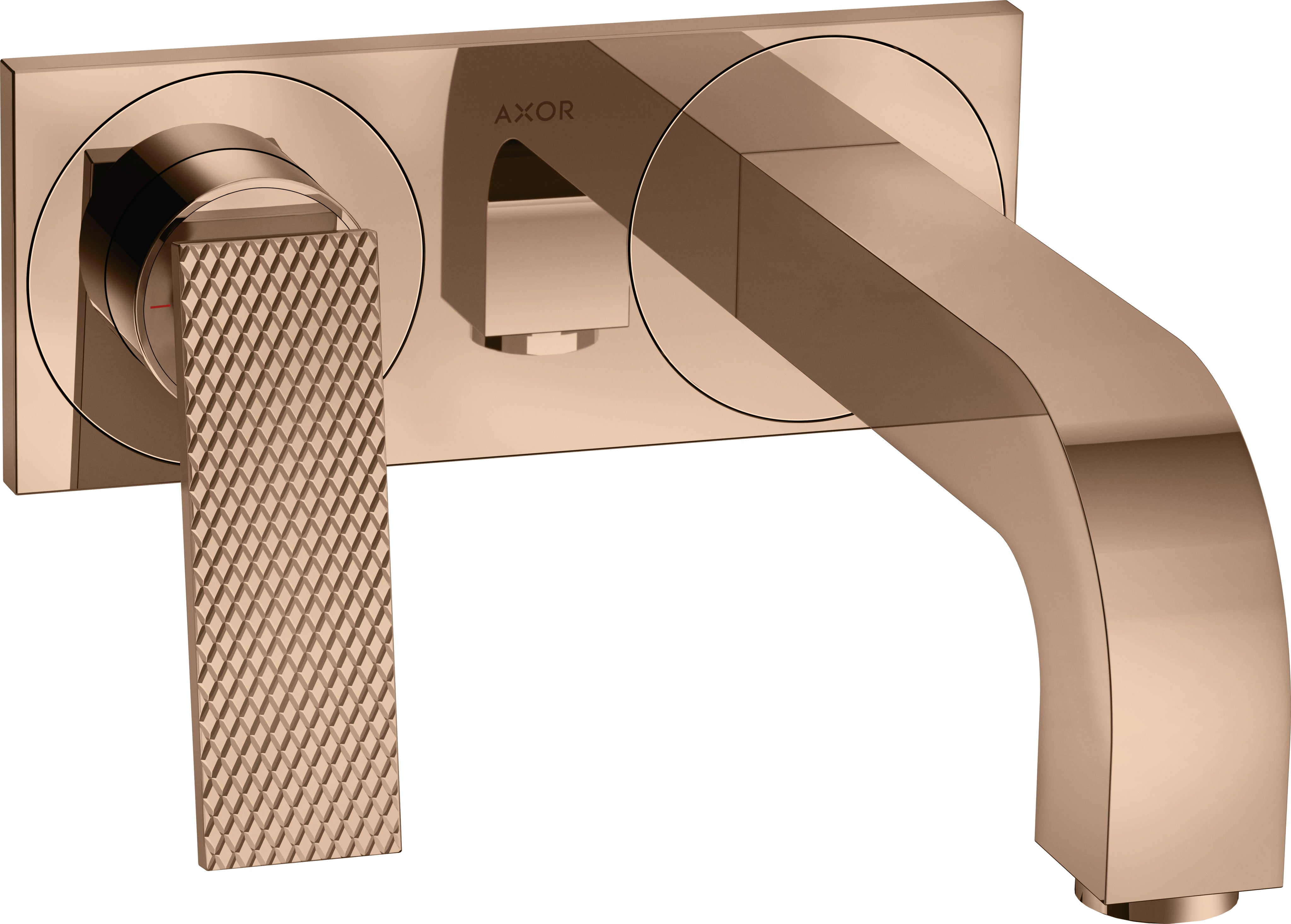 AXOR Citterio Single lever basin mixer for concealed installation wall-mounted with lever handle, spout 220 mm and plate - rhombic cut