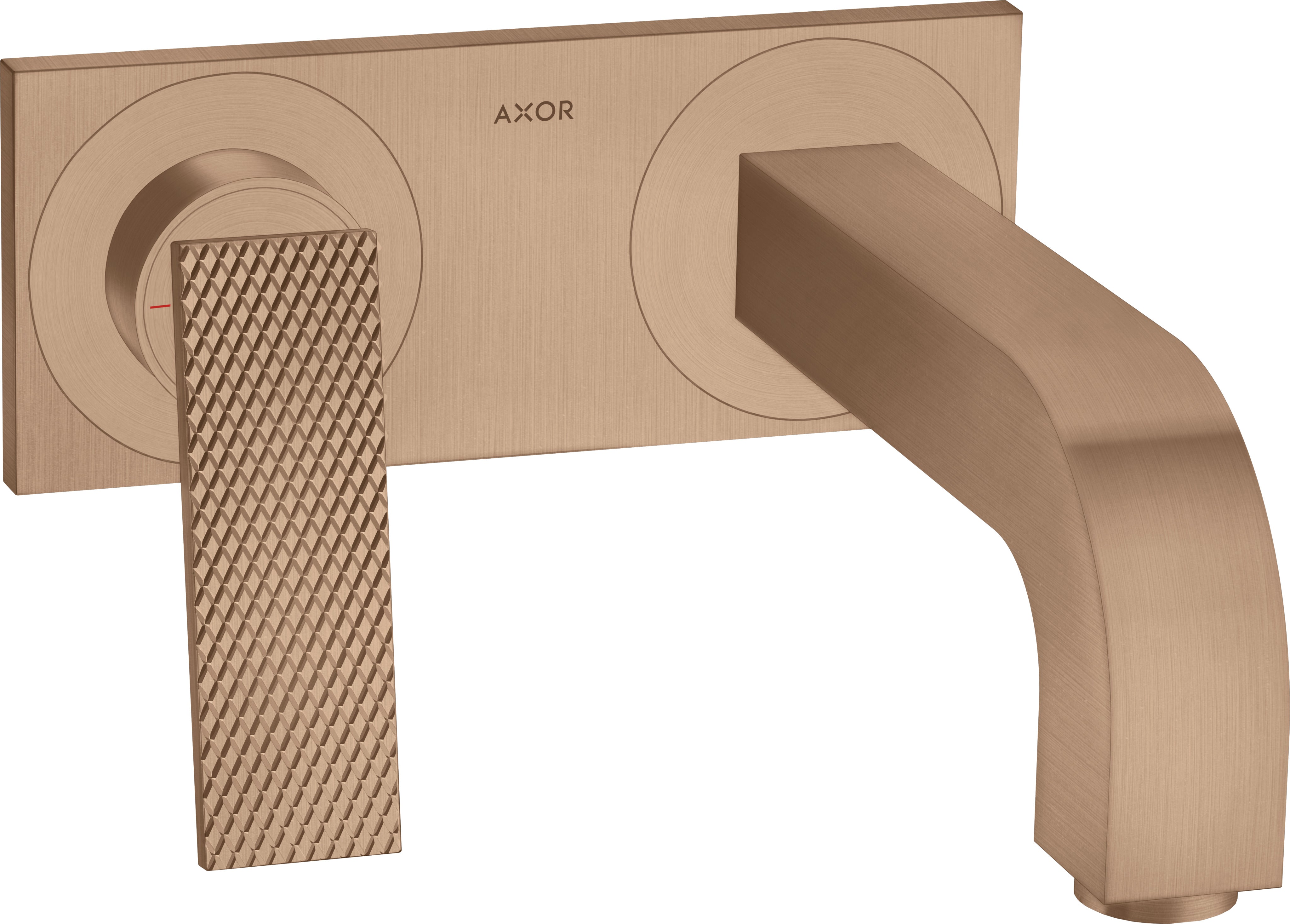 AXOR Citterio Single lever basin mixer for concealed installation wall-mounted with lever handle, spout 220 mm and plate - rhombic cut
