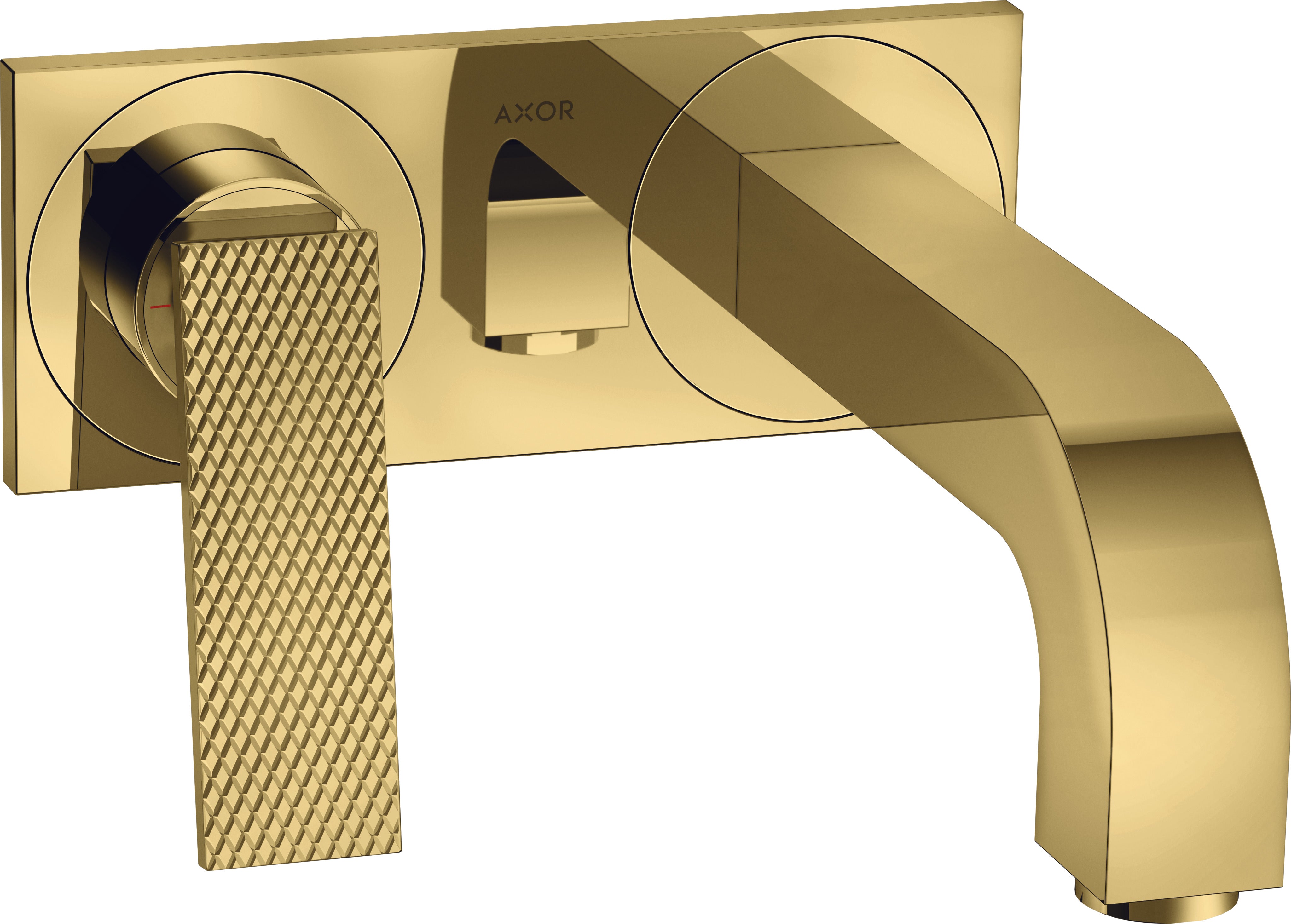 AXOR Citterio Single lever basin mixer for concealed installation wall-mounted with lever handle, spout 220 mm and plate - rhombic cut