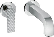 AXOR Citterio Single lever basin mixer for concealed installation wall-mounted with lever handle, spout 220 mm and escutcheons - rhombic cut