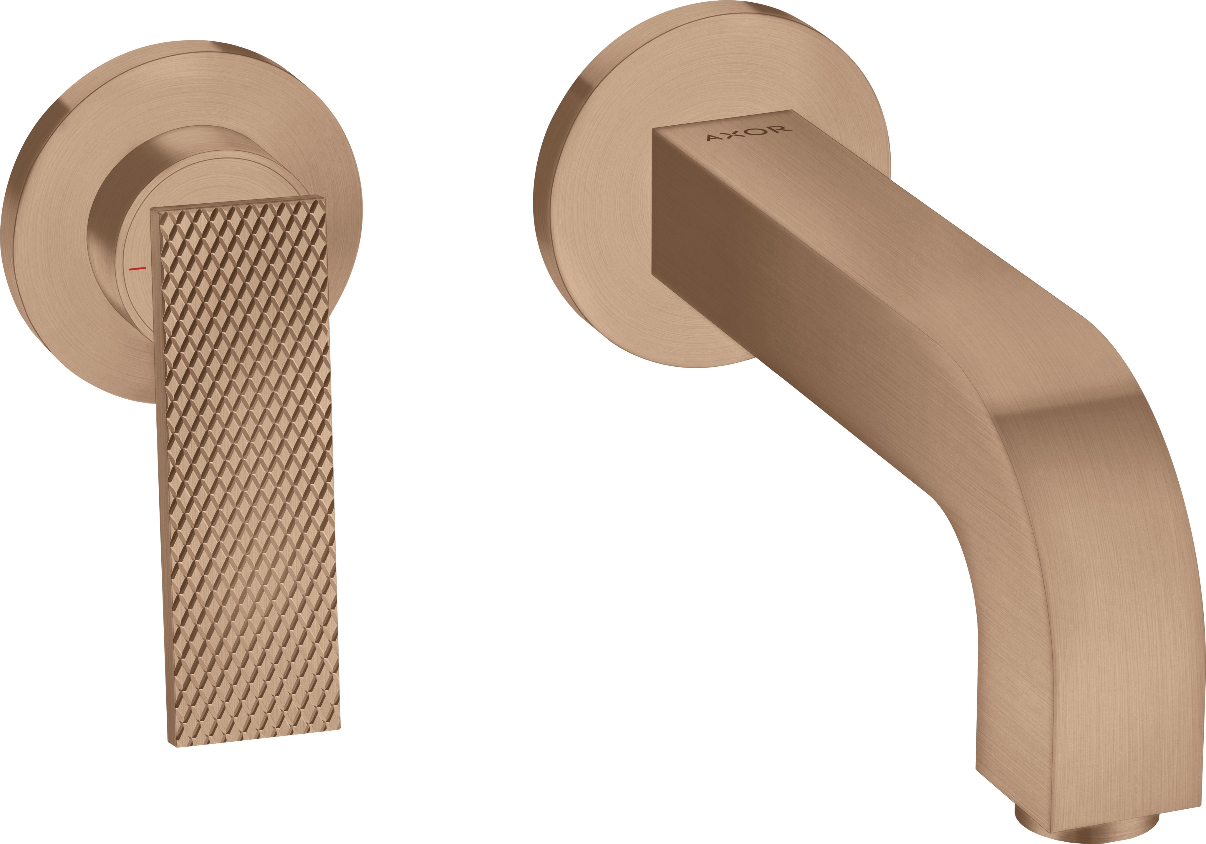 AXOR Citterio Single lever basin mixer for concealed installation wall-mounted with lever handle, spout 220 mm and escutcheons - rhombic cut