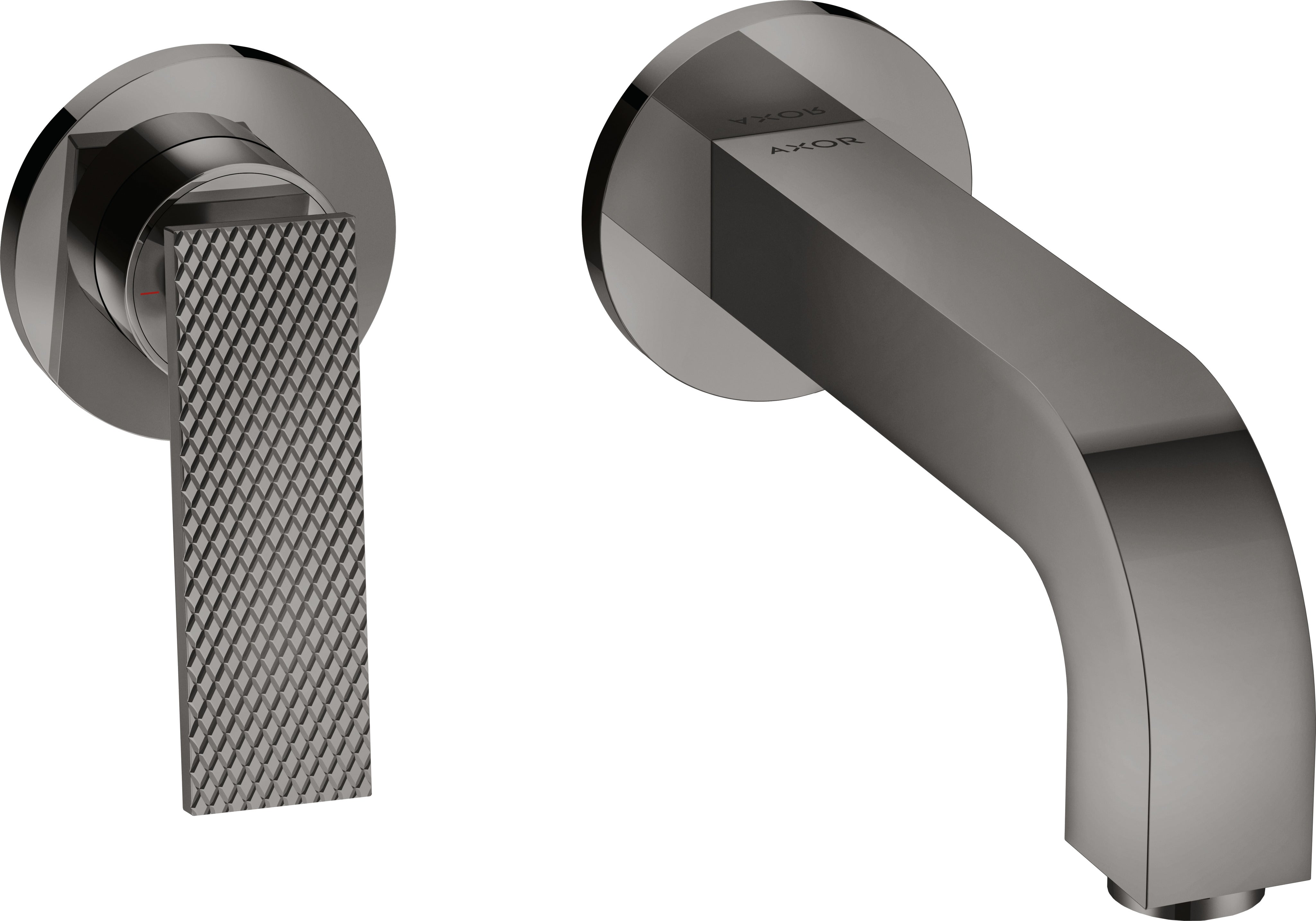 AXOR Citterio Single lever basin mixer for concealed installation wall-mounted with lever handle, spout 220 mm and escutcheons - rhombic cut