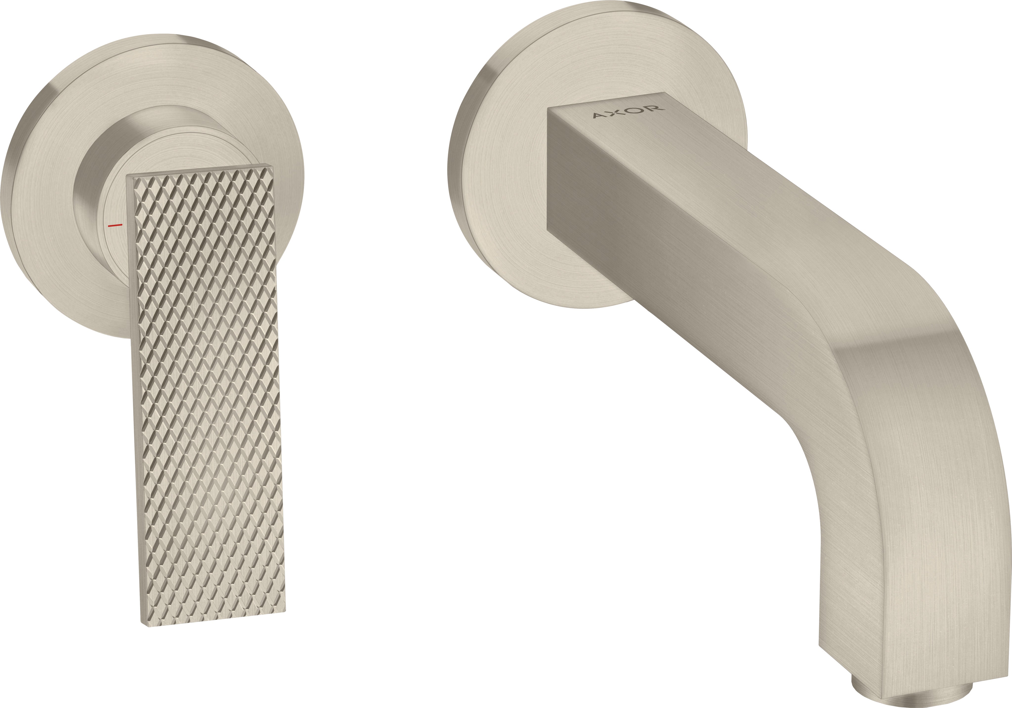 AXOR Citterio Single lever basin mixer for concealed installation wall-mounted with lever handle, spout 220 mm and escutcheons - rhombic cut