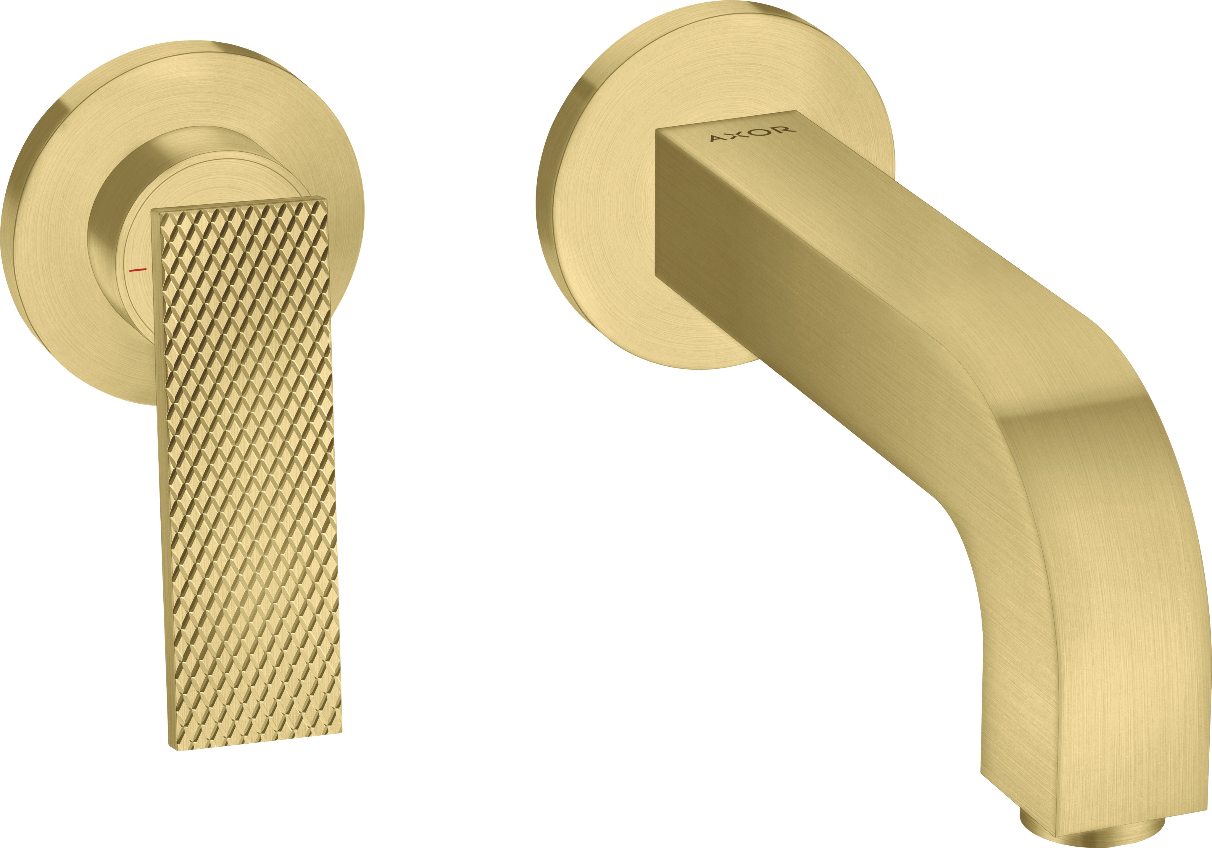 AXOR Citterio Single lever basin mixer for concealed installation wall-mounted with lever handle, spout 220 mm and escutcheons - rhombic cut