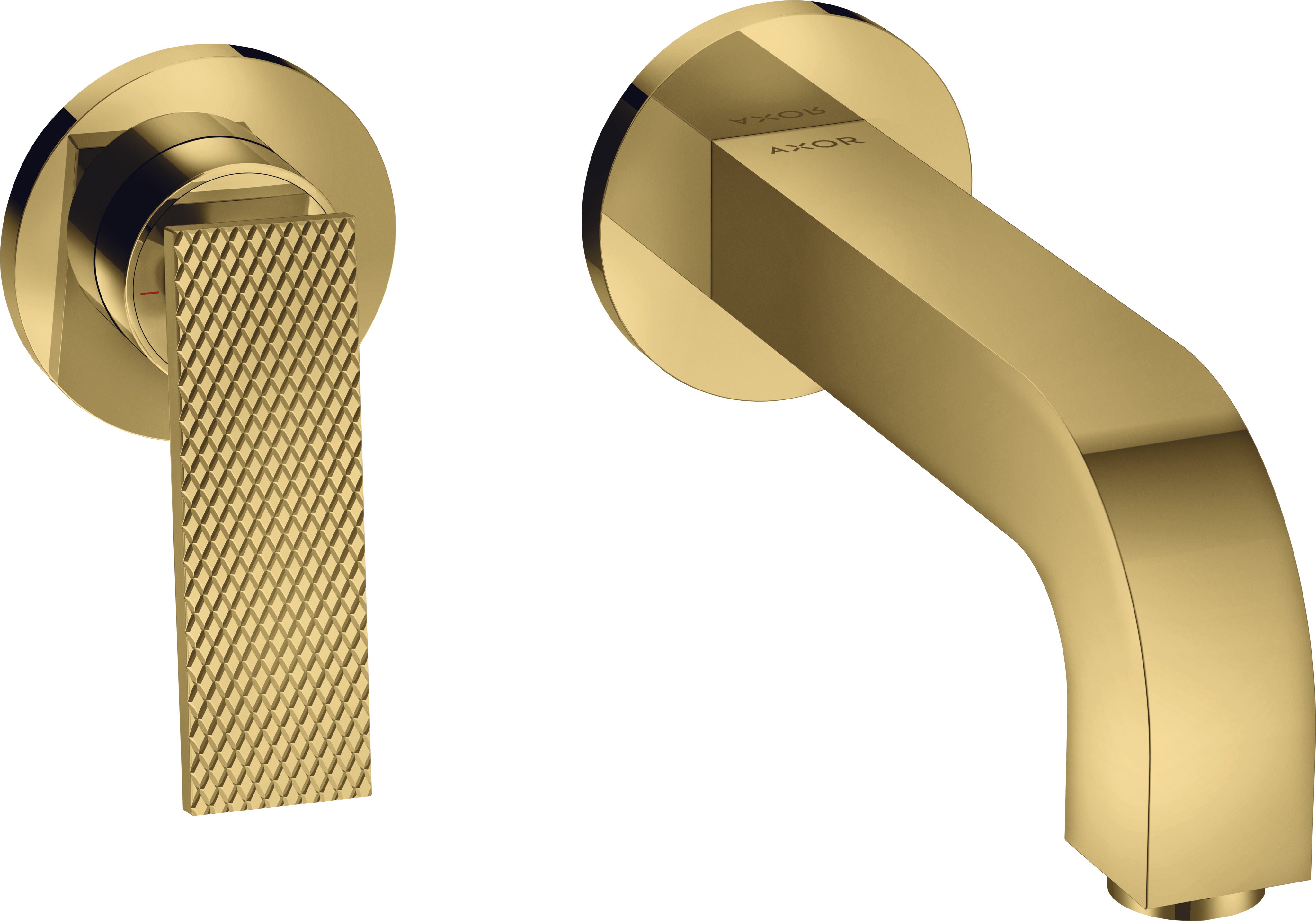 AXOR Citterio Single lever basin mixer for concealed installation wall-mounted with lever handle, spout 220 mm and escutcheons - rhombic cut