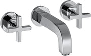 AXOR Citterio 3-hole basin mixer for concealed installation wall-mounted with spout 162 mm, cross handles and escutcheons