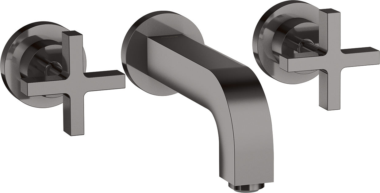 AXOR Citterio 3-hole basin mixer for concealed installation wall-mounted with spout 162 mm, cross handles and escutcheons