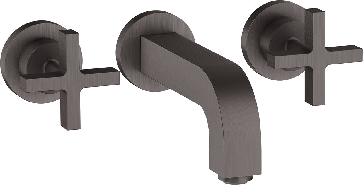 AXOR Citterio 3-hole basin mixer for concealed installation wall-mounted with spout 162 mm, cross handles and escutcheons