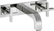 AXOR Citterio 3-hole basin mixer for concealed installation wall-mounted with spout 166 mm, cross handles and plate