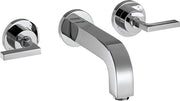 AXOR Citterio 3-hole basin mixer for concealed installation wall-mounted with spout 162 mm, lever handles and escutcheons