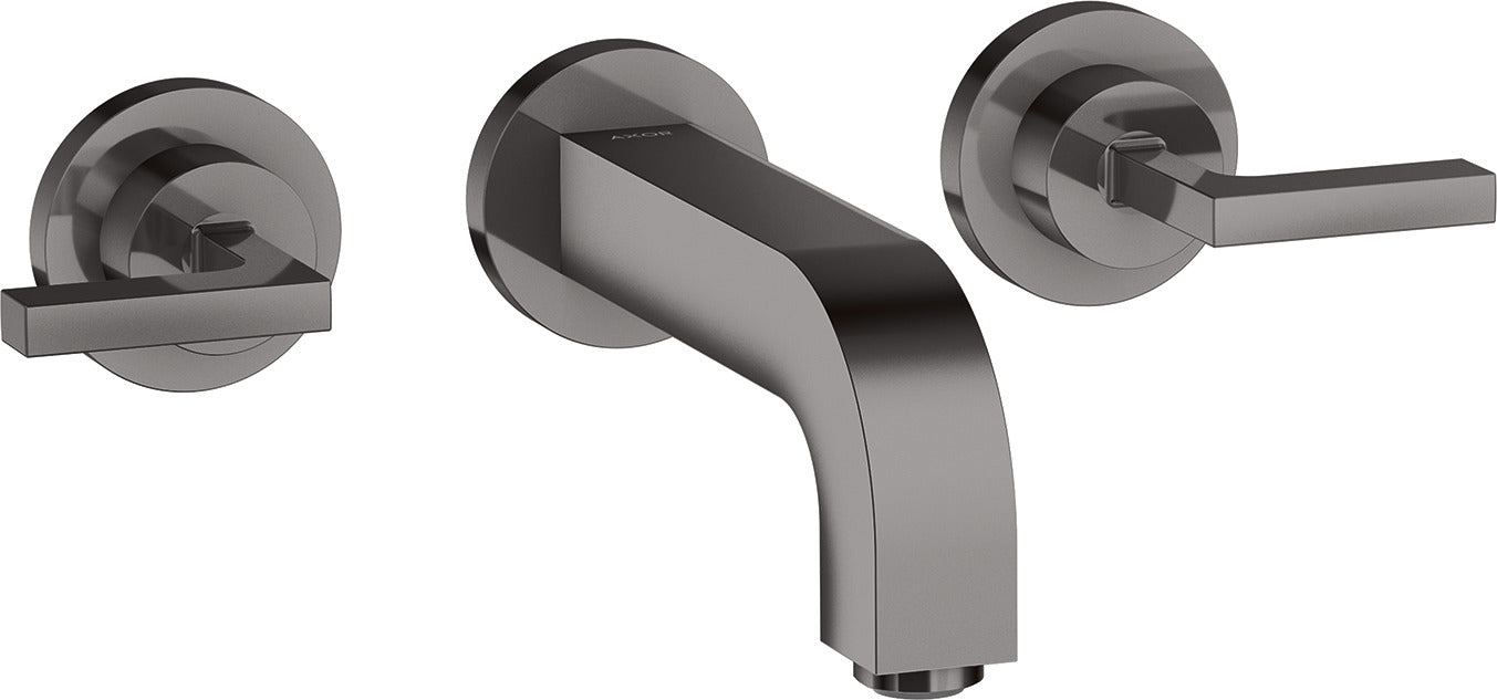 AXOR Citterio 3-hole basin mixer for concealed installation wall-mounted with spout 162 mm, lever handles and escutcheons