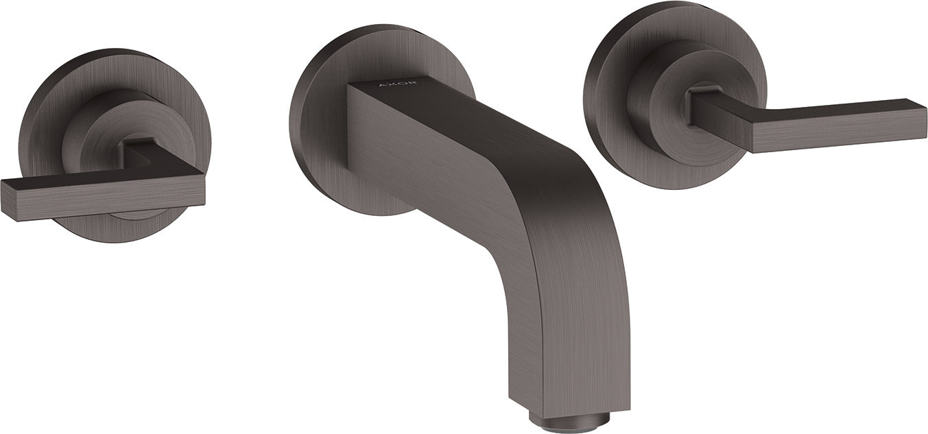AXOR Citterio 3-hole basin mixer for concealed installation wall-mounted with spout 162 mm, lever handles and escutcheons