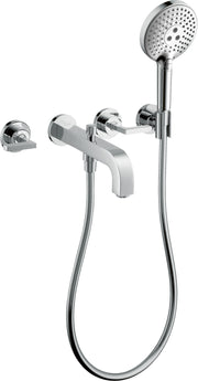 AXOR Citterio 3-hole bath mixer for concealed installation wall-mounted with lever handles and escutcheons