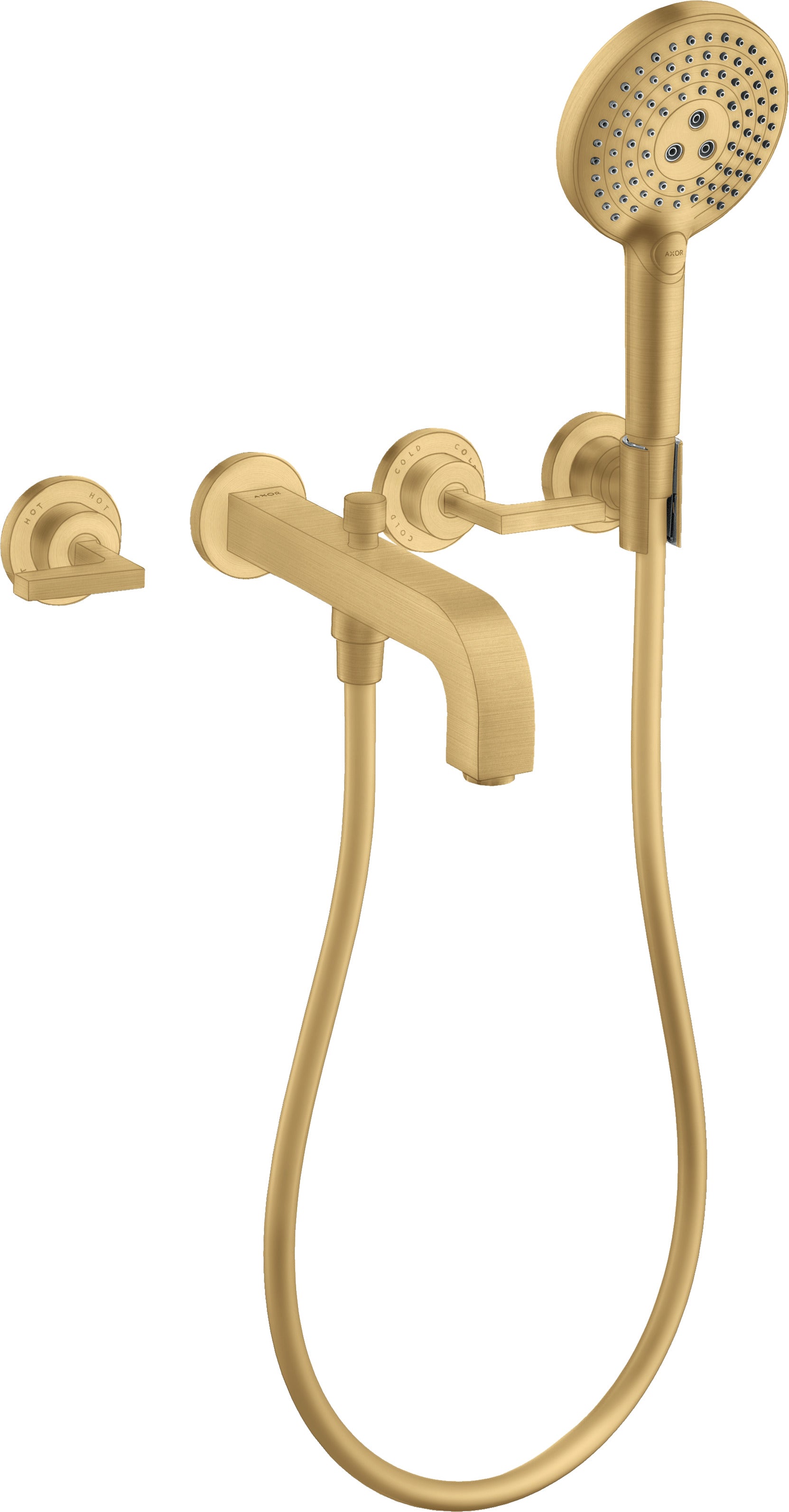 AXOR Citterio 3-hole bath mixer for concealed installation wall-mounted with lever handles and escutcheons