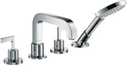 AXOR Citterio 4-hole tile mounted bath mixer with lever handles and escutcheons