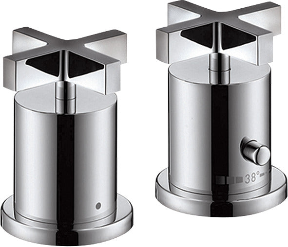 AXOR Citterio 2-hole rim-mounted thermostatic bath mixer with cross handles