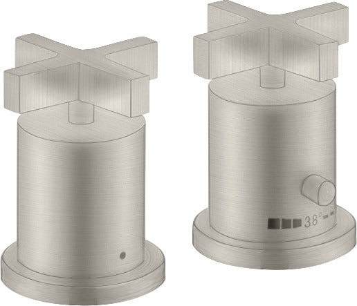 AXOR Citterio 2-hole rim-mounted thermostatic bath mixer with cross handles