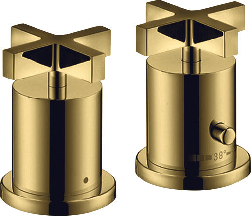 AXOR Citterio 2-hole rim-mounted thermostatic bath mixer with cross handles