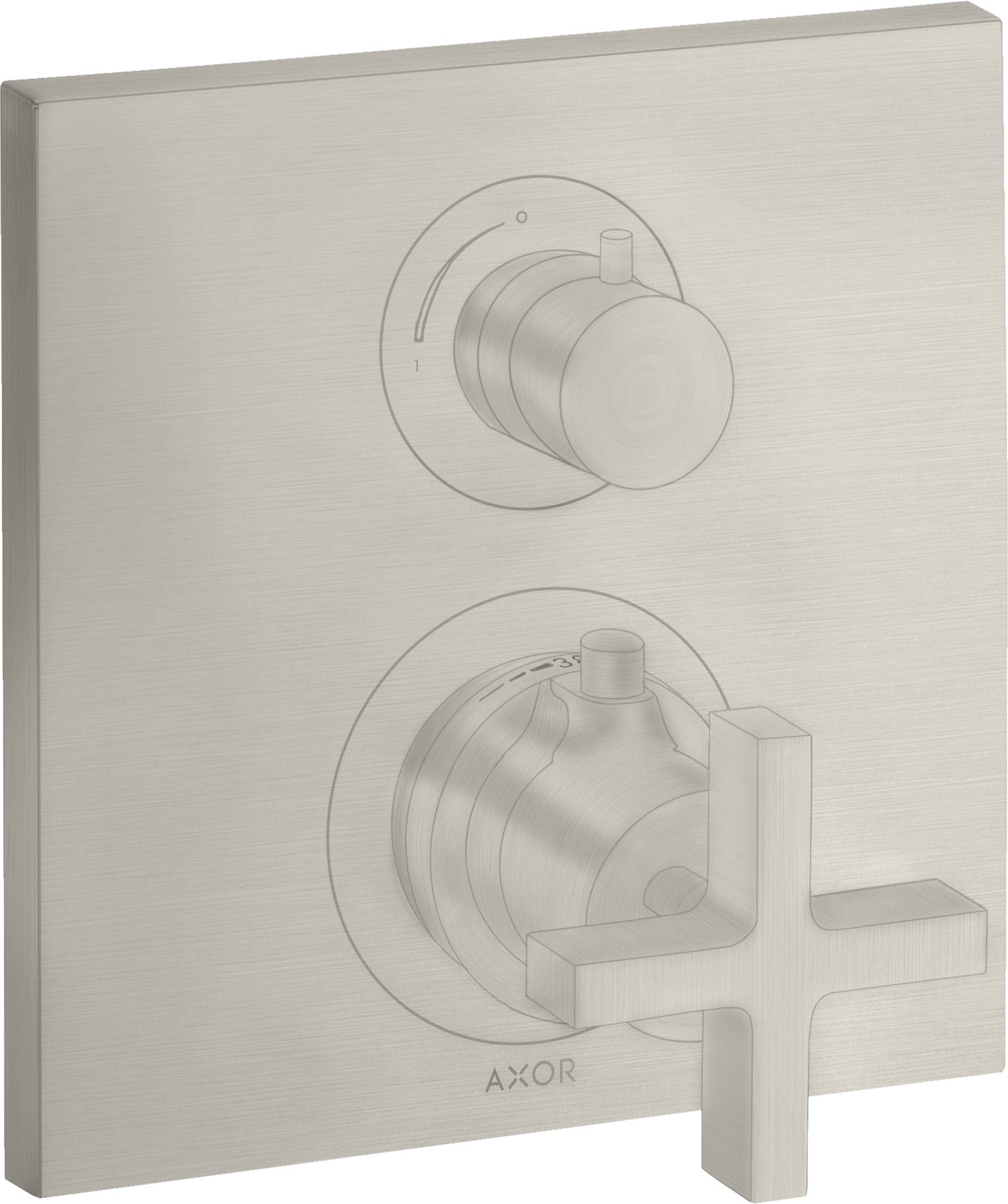 AXOR Citterio Thermostatic mixer for concealed installation with shut-off valve and cross handle