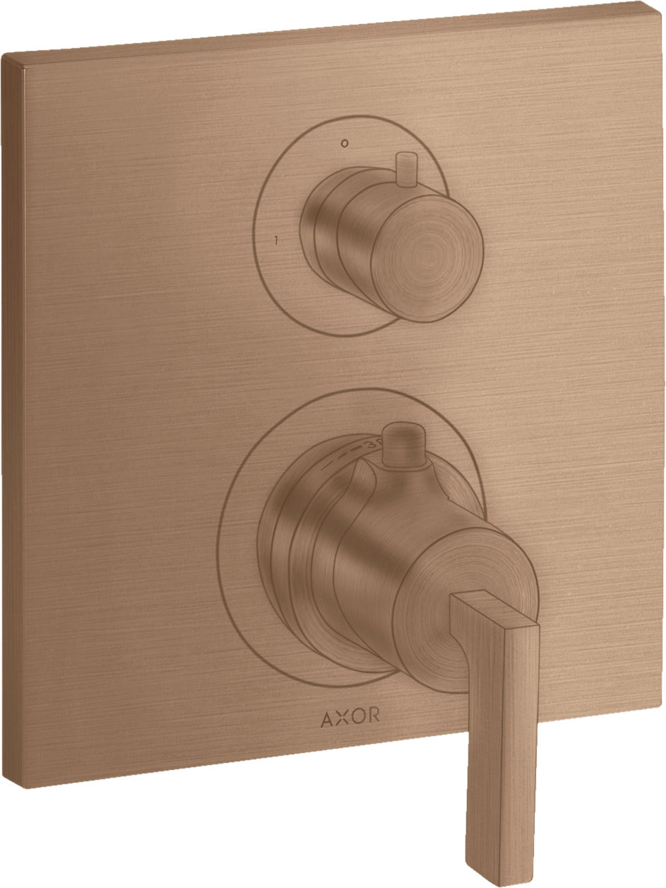 AXOR Citterio Thermostatic mixer for concealed installation with shut-off / diverter valve and lever handle