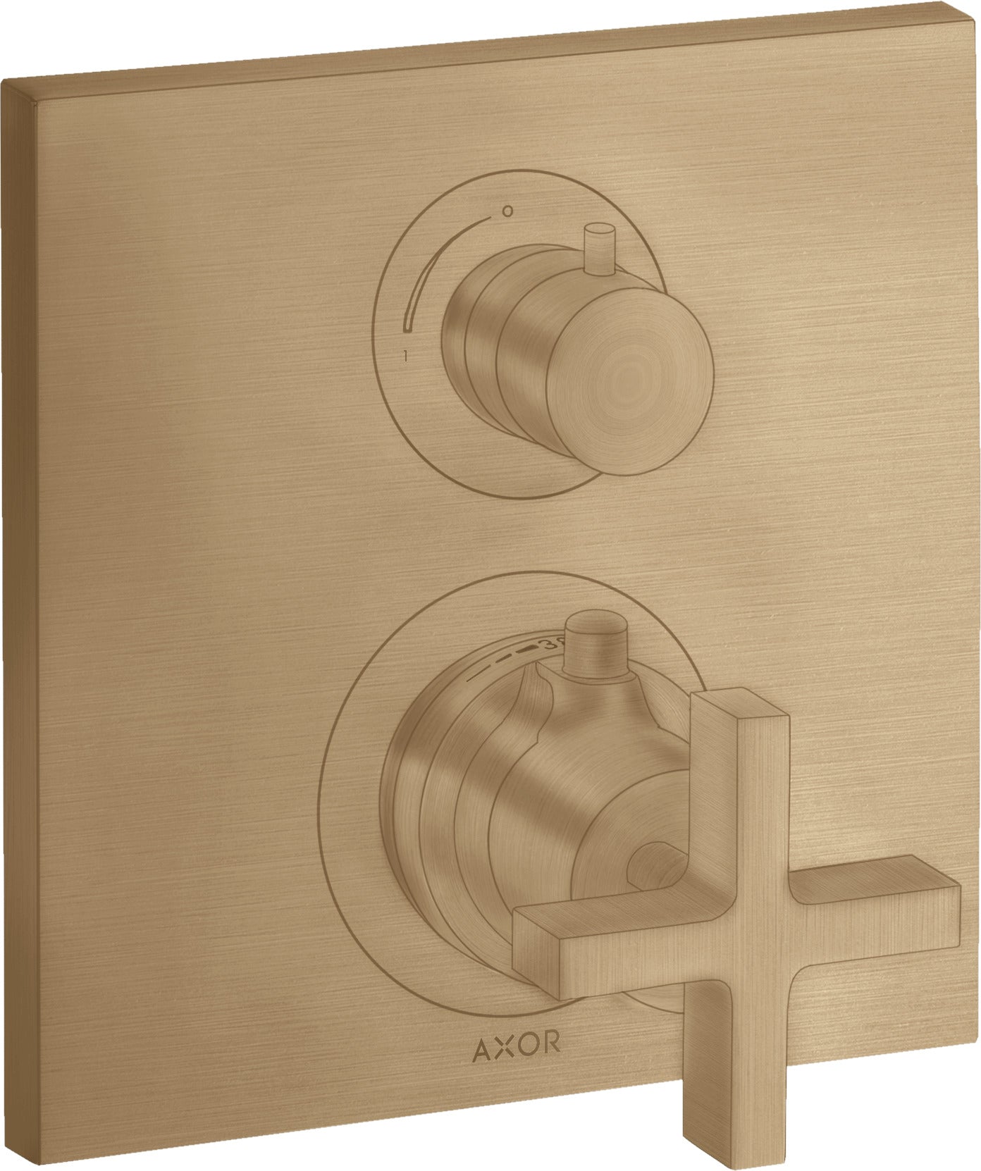 AXOR Citterio Thermostatic mixer for concealed installation with shut-off / diverter valve and cross handle