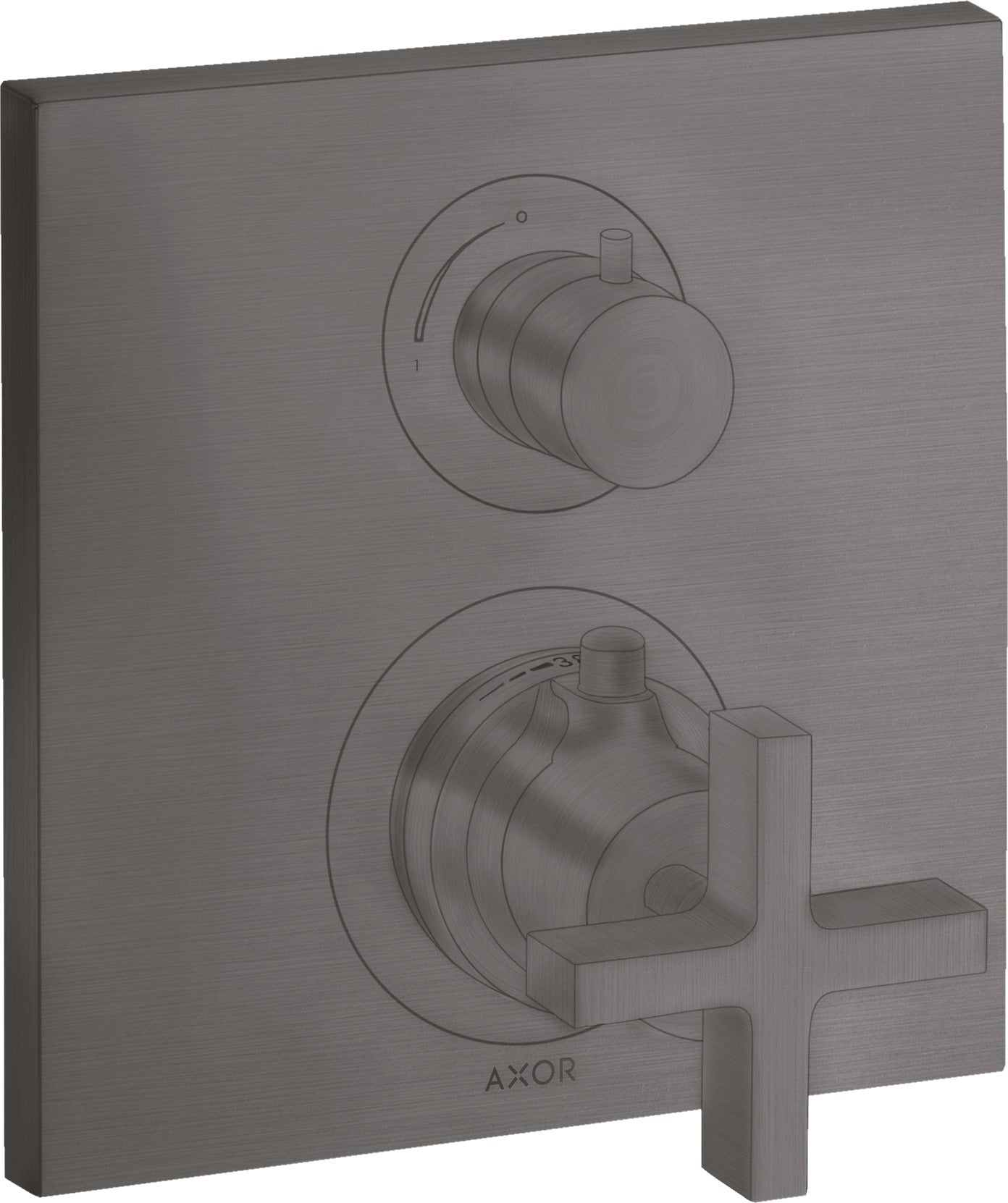AXOR Citterio Thermostatic mixer for concealed installation with shut-off / diverter valve and cross handle