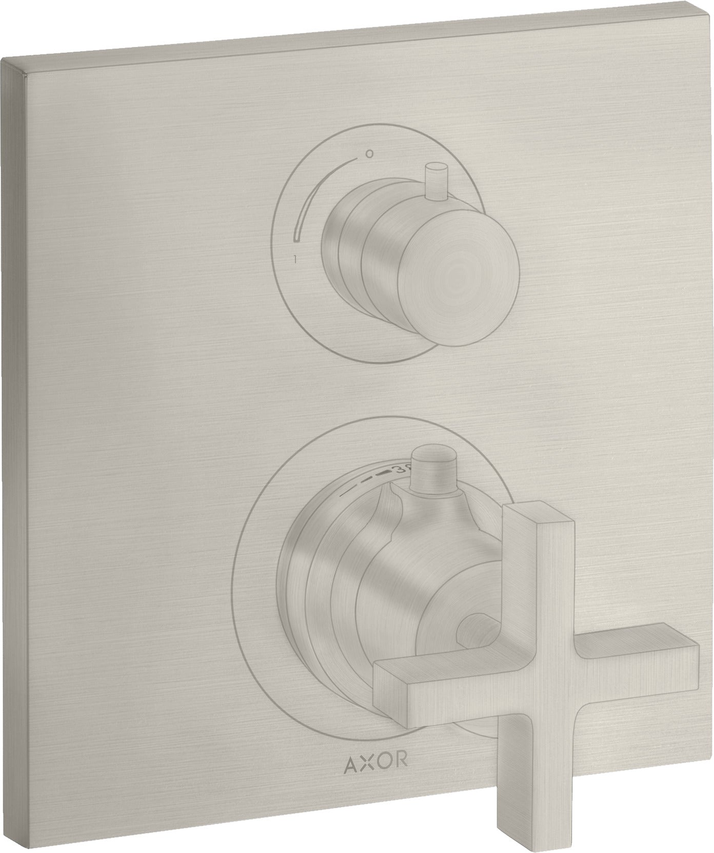 AXOR Citterio Thermostatic mixer for concealed installation with shut-off / diverter valve and cross handle
