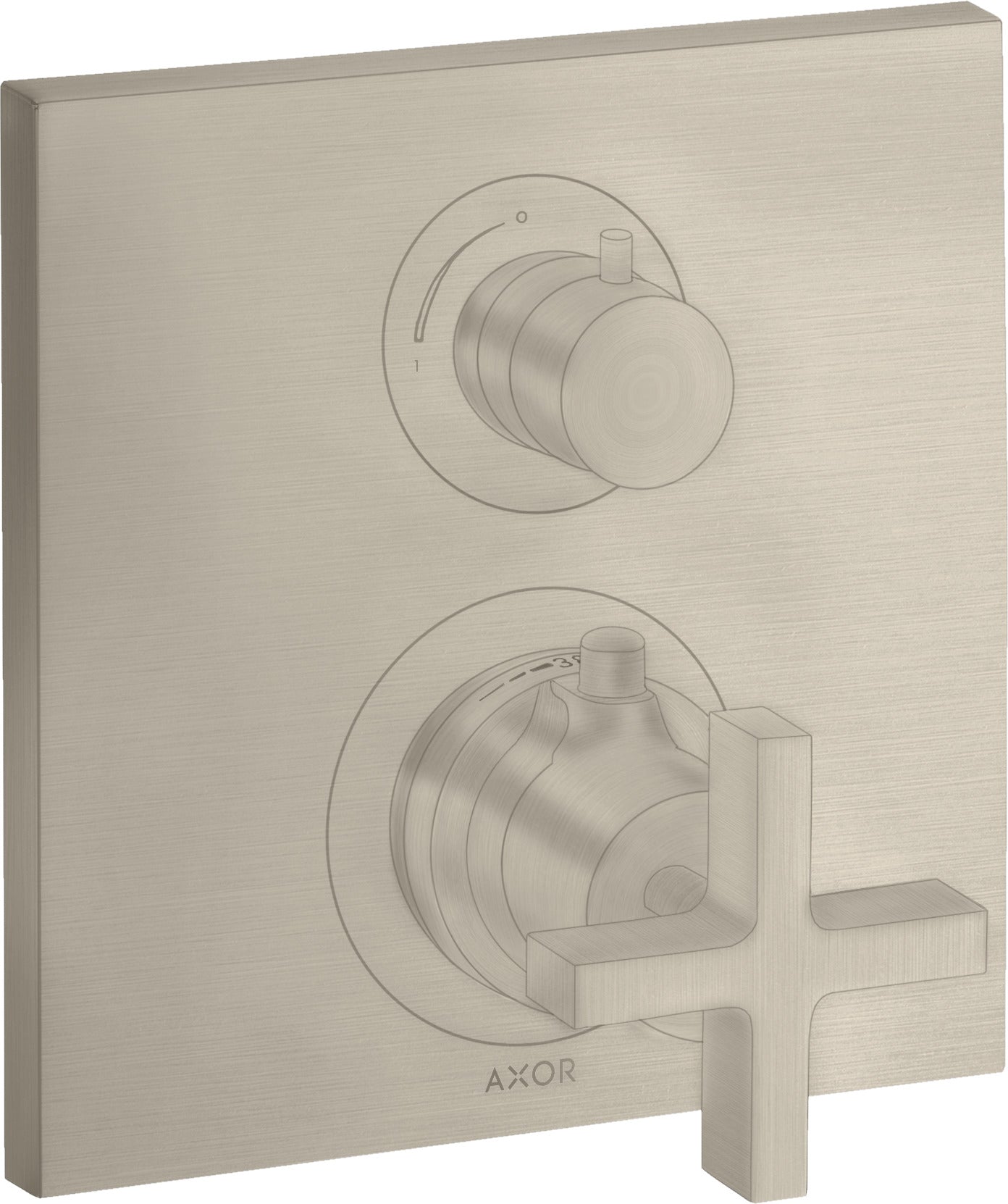 AXOR Citterio Thermostatic mixer for concealed installation with shut-off / diverter valve and cross handle