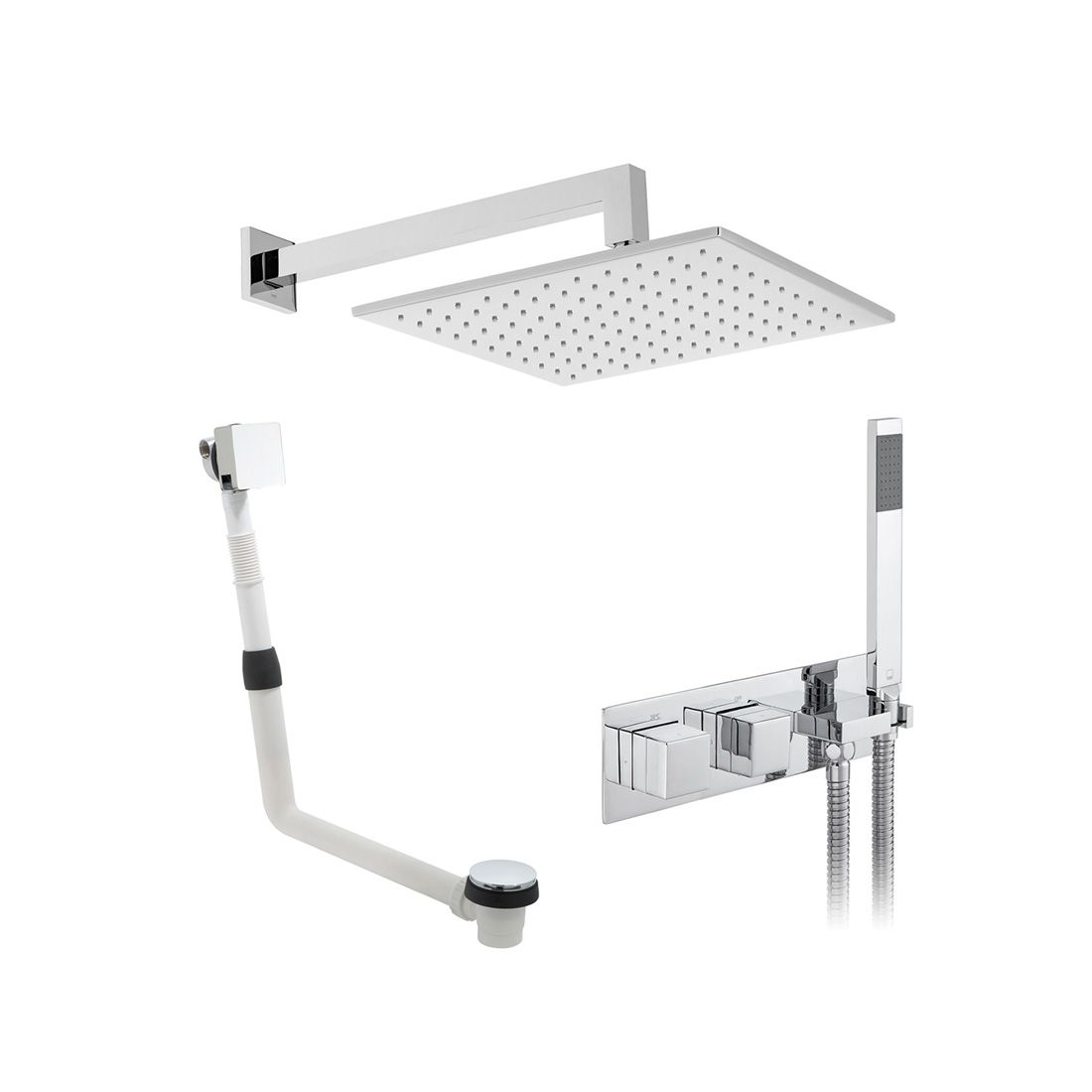 Tablet Notion 3 Outlet 3 Handle Concealed Thermostatic Valve with Integrated Outlet Handset and Hose
