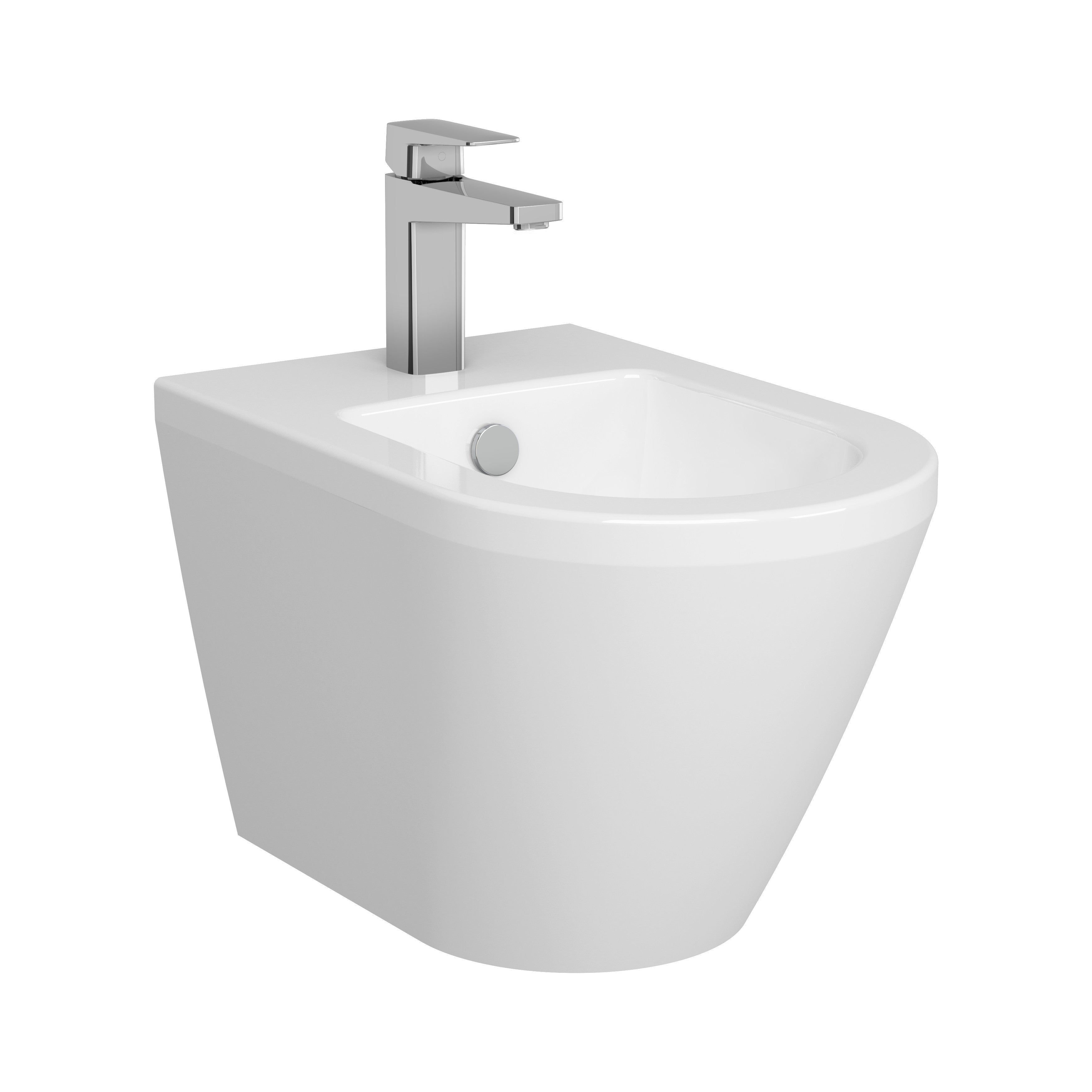 Wall-Hung Bidet, Hidden Fixation, Without Side Holes