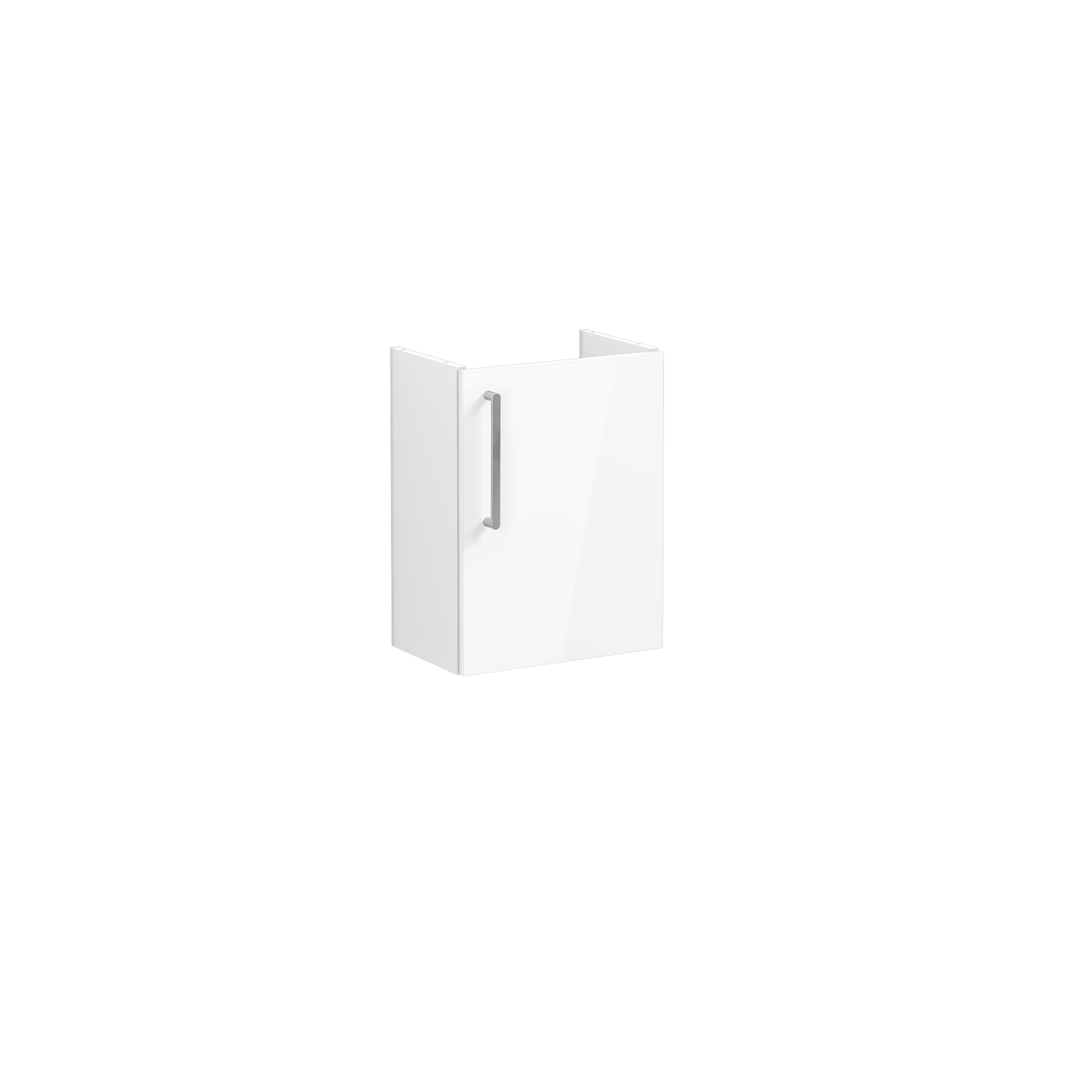 Root Washbasin Unit, With Doors, Compact, With Right Tap Hole, High Gloss White, Without Washbasin, Right